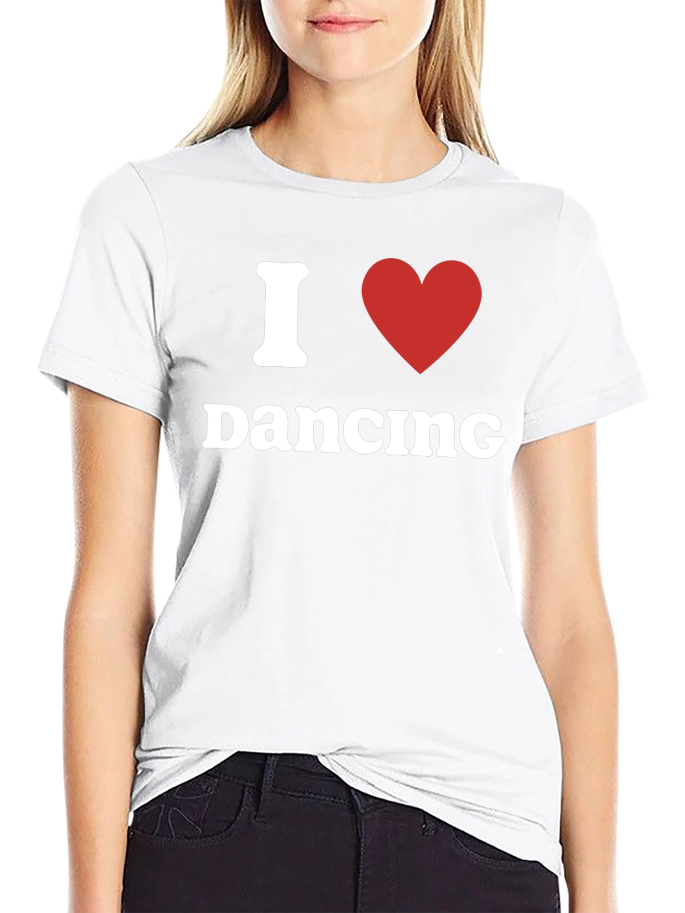 I Love Dancing T-Shirt - Black Crew Neck Tee