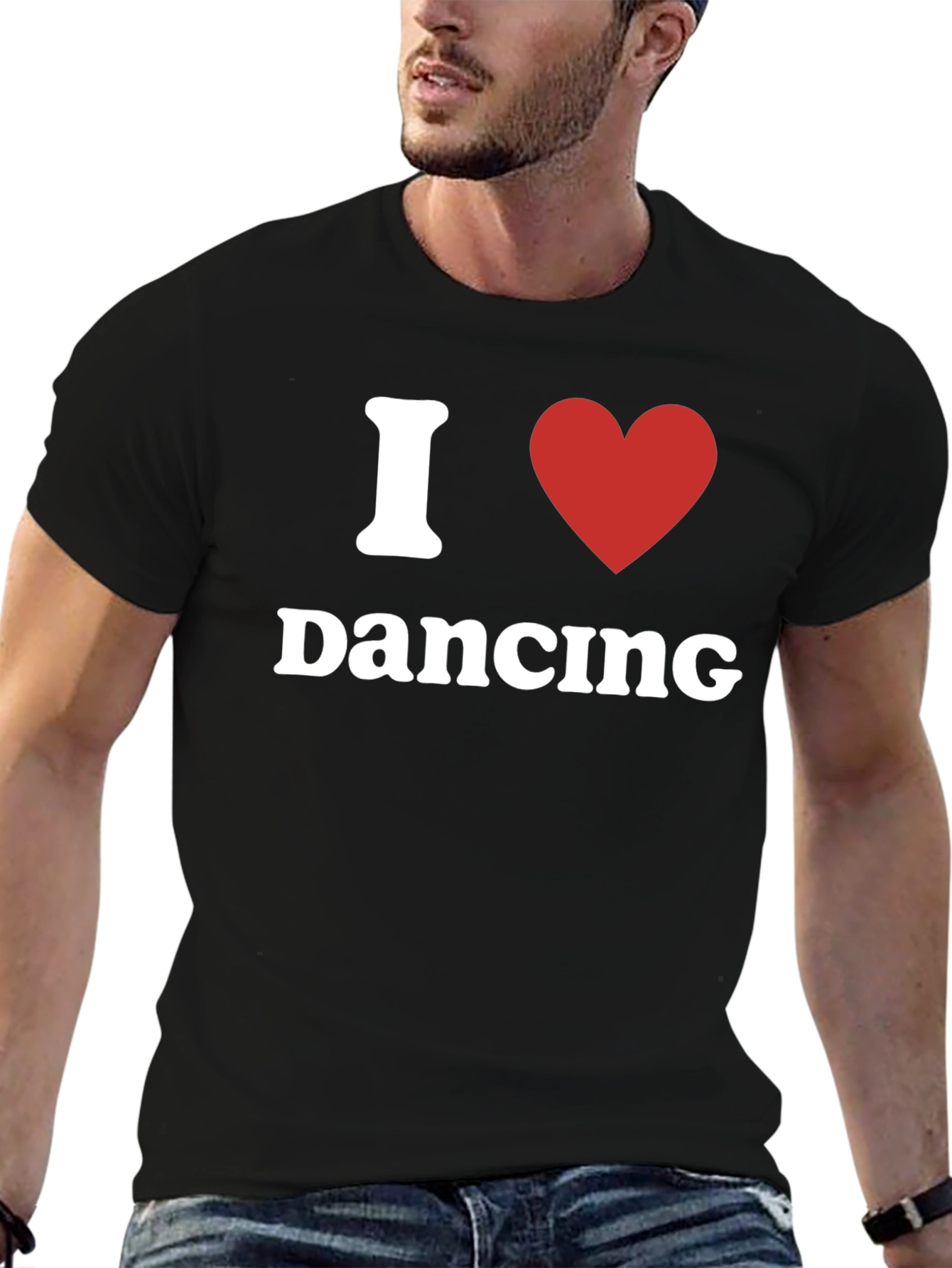 I Love Dancing T-Shirt - Black Crew Neck Tee