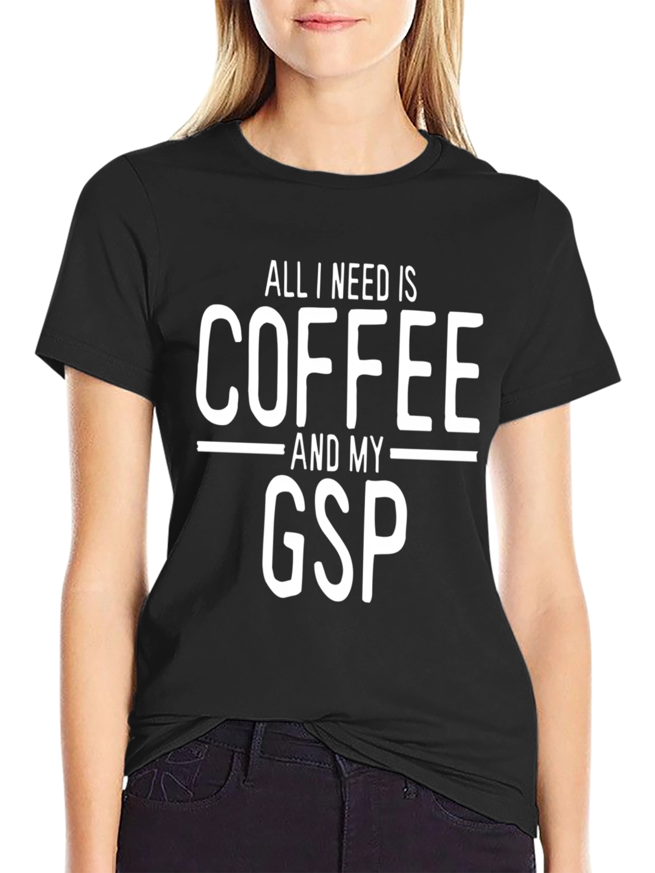Coffee and GSP T-Shirt - Black Cotton Blend