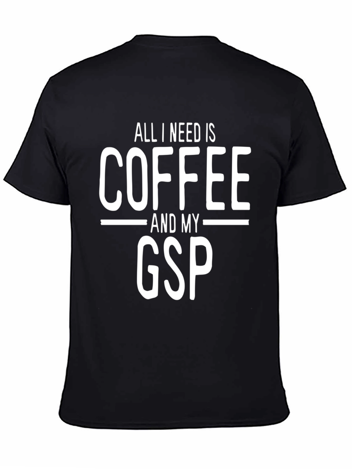 Coffee and GSP T-Shirt - Black Cotton Blend