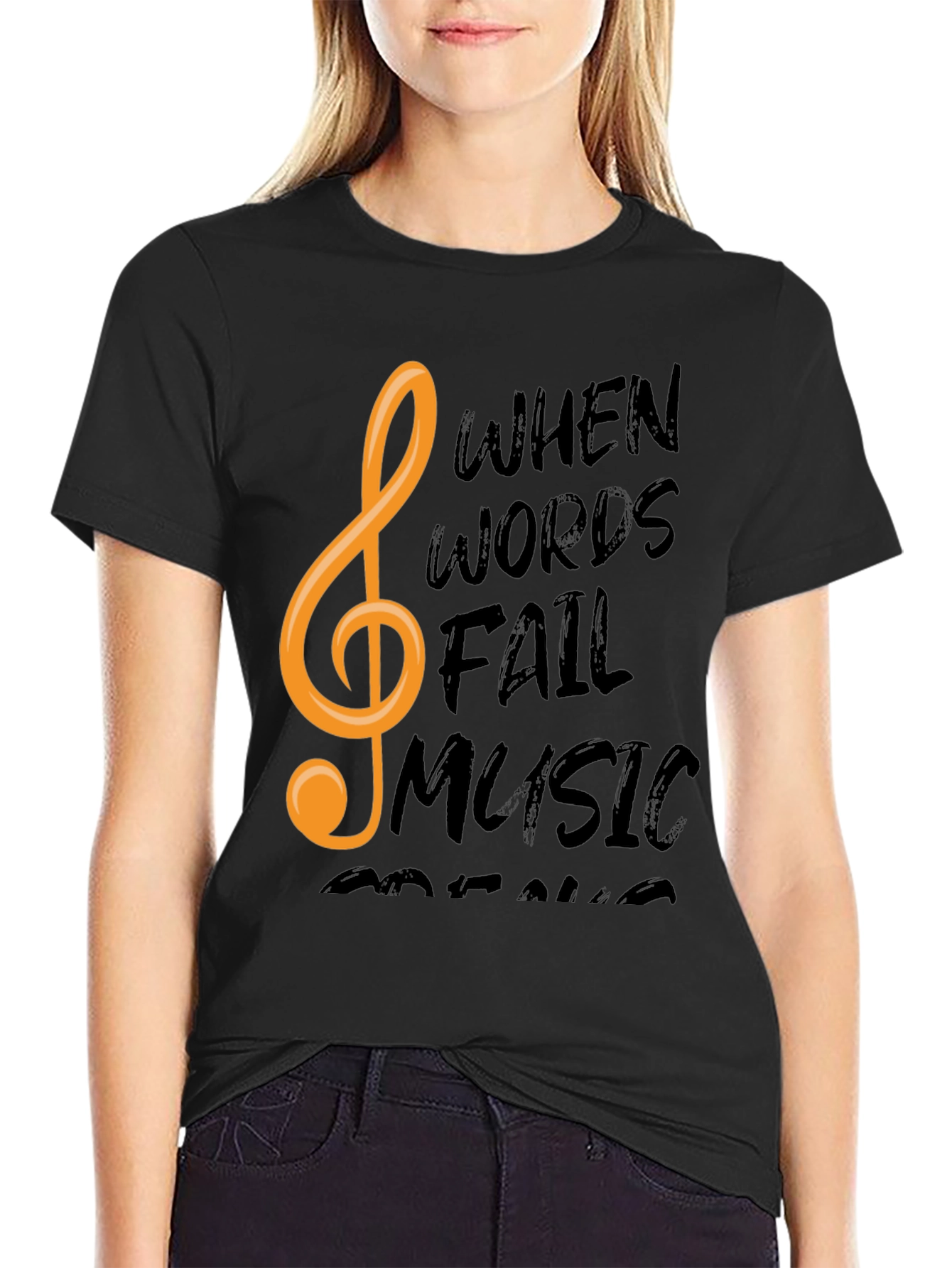 Music Speaks Black T-Shirt