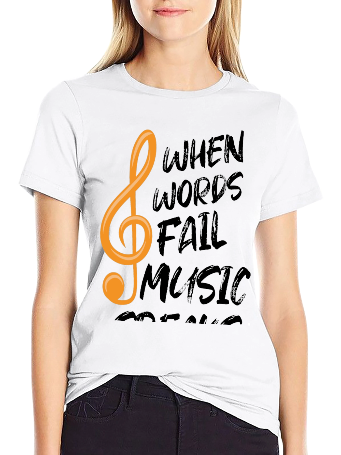 Music Speaks Black T-Shirt