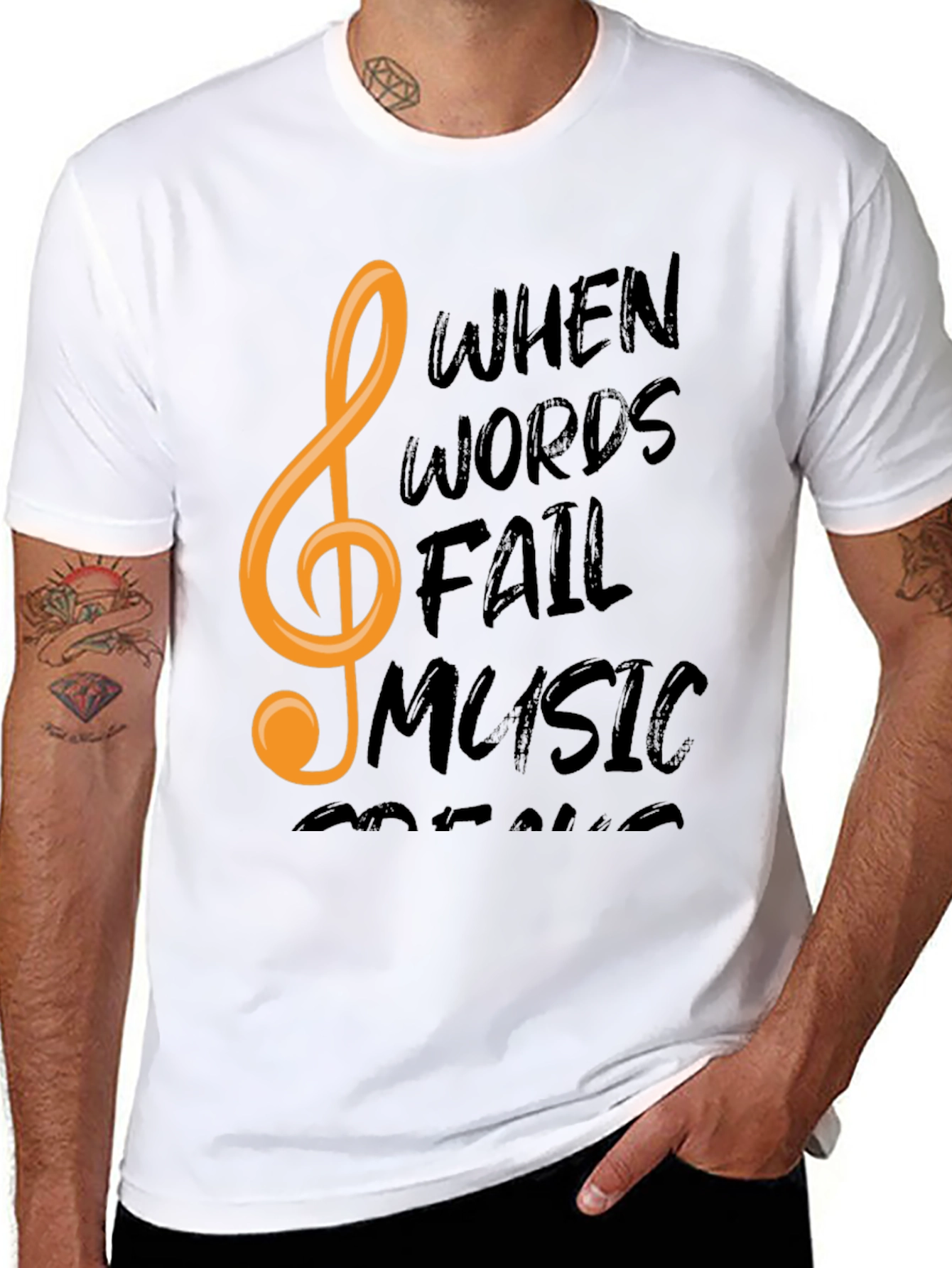 Music Speaks Black T-Shirt