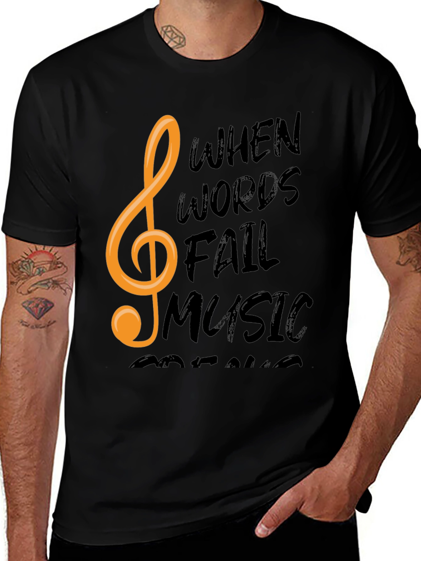 Music Speaks Black T-Shirt