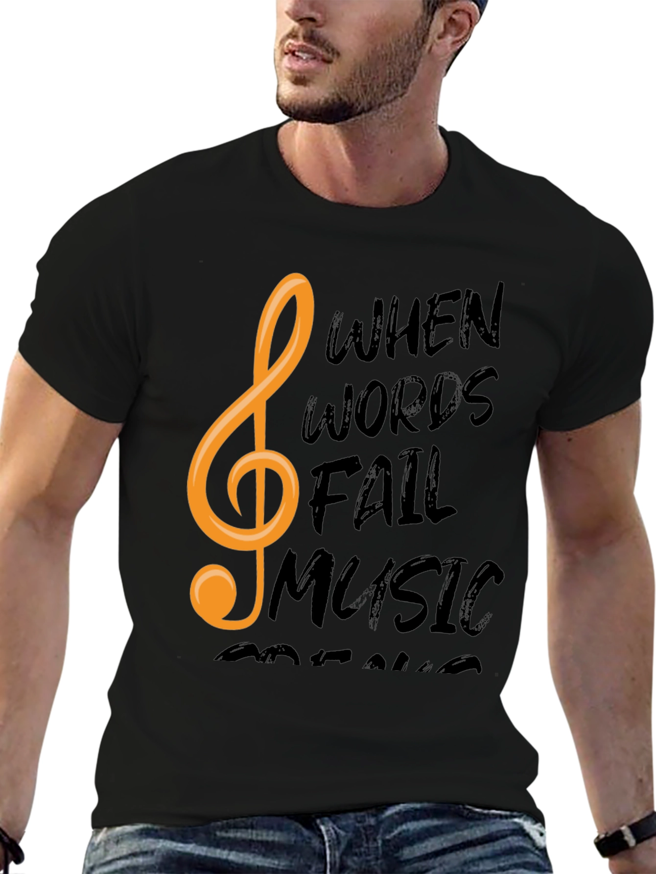 Music Speaks Black T-Shirt