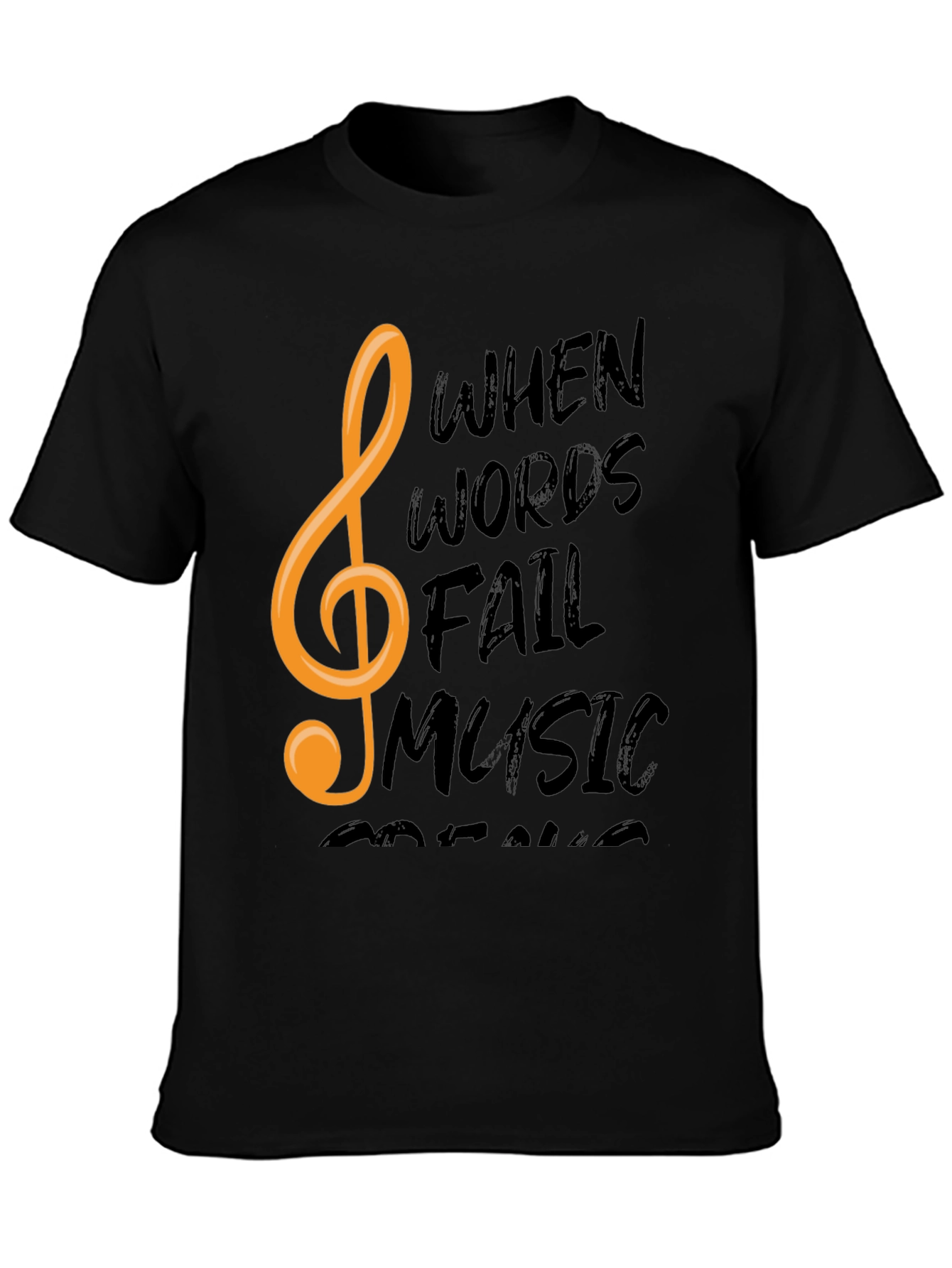 Music Speaks Black T-Shirt
