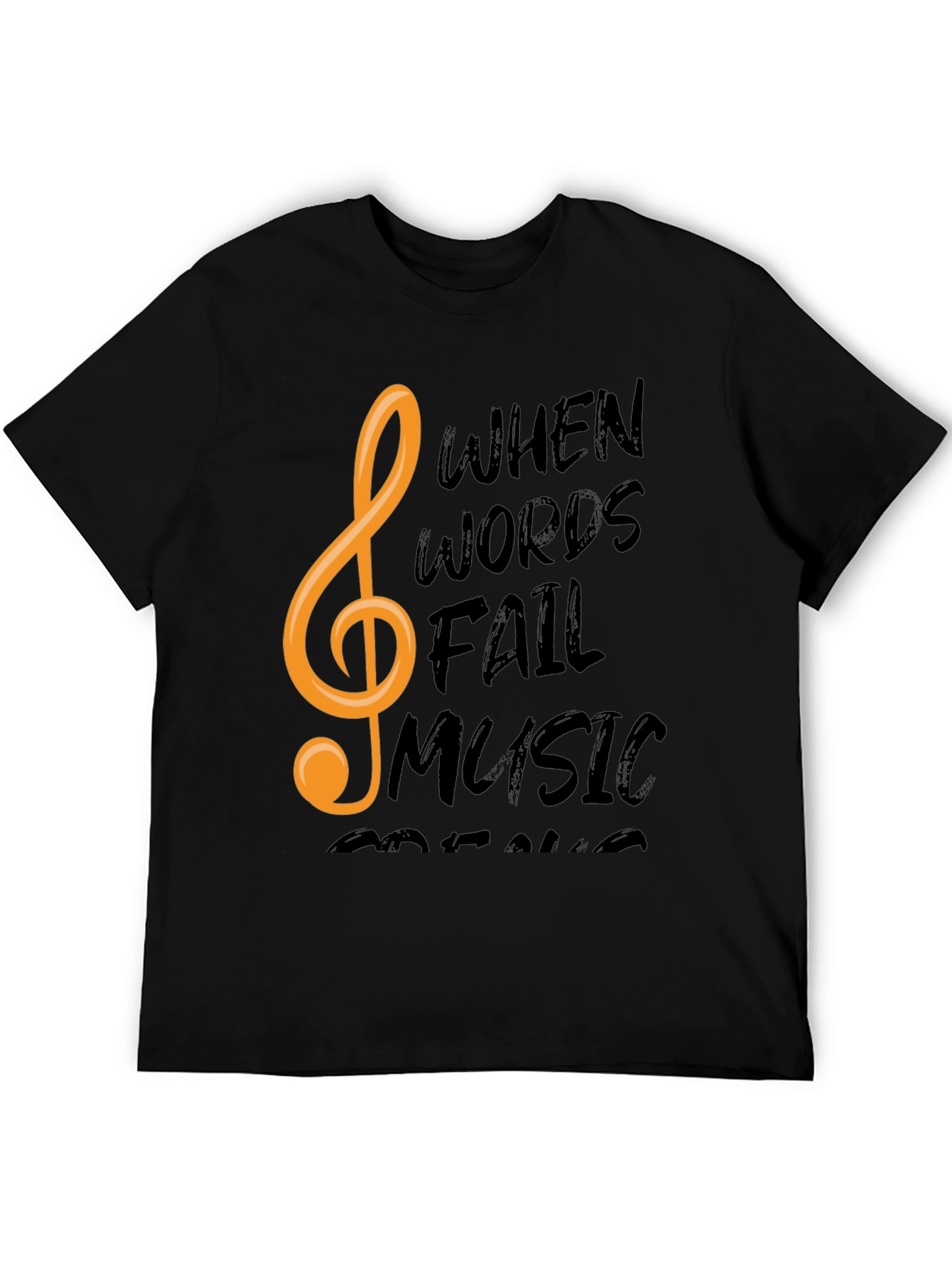 Music Speaks Black T-Shirt