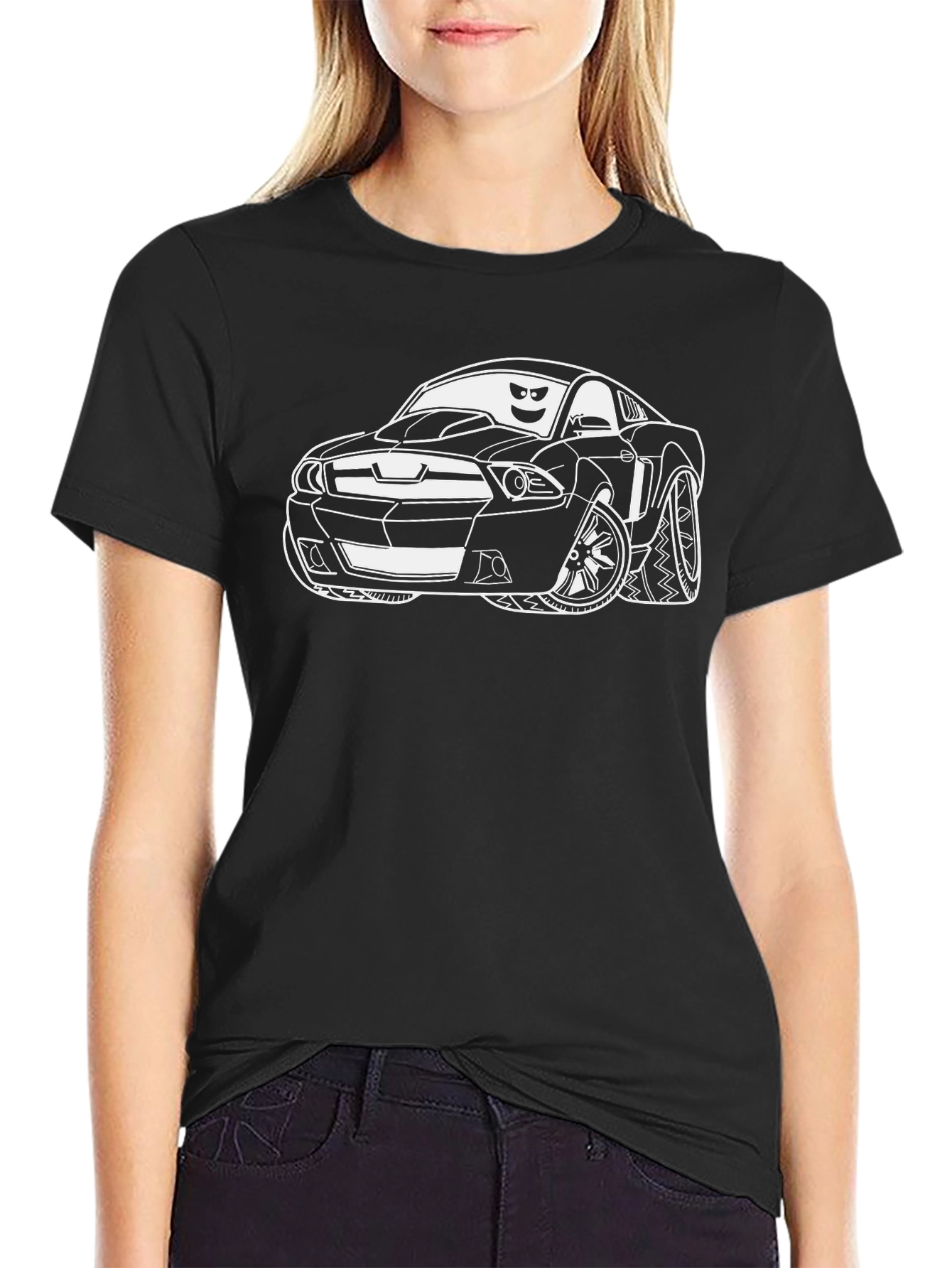 Cool Car Cartoon Graphic T-Shirt