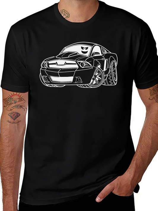 Cool Car Cartoon Graphic T-Shirt