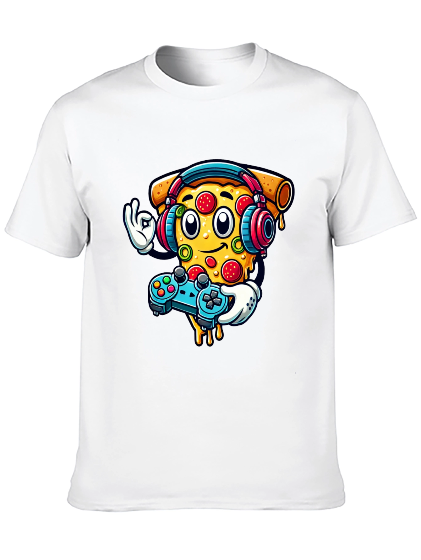 Pizza Gamer Graphic T-Shirt - Black