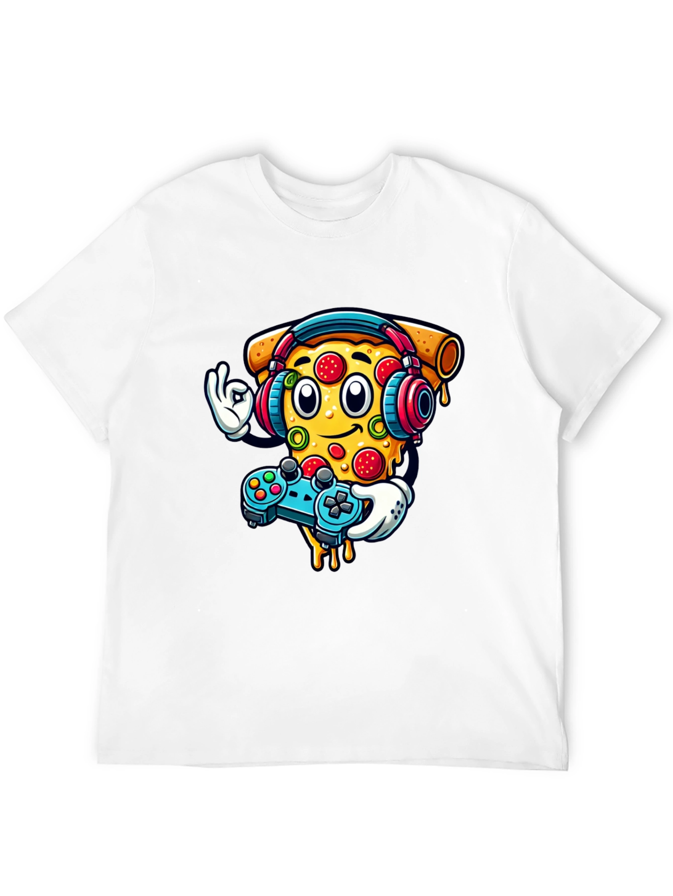 Pizza Gamer Graphic T-Shirt - Black