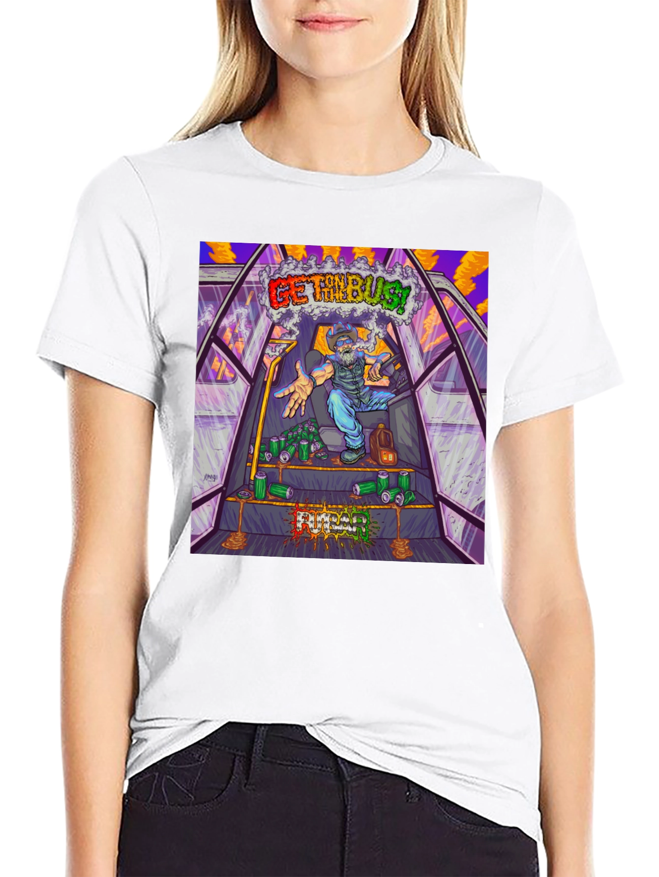 Get The Bus! Novelty Graphic T-Shirt