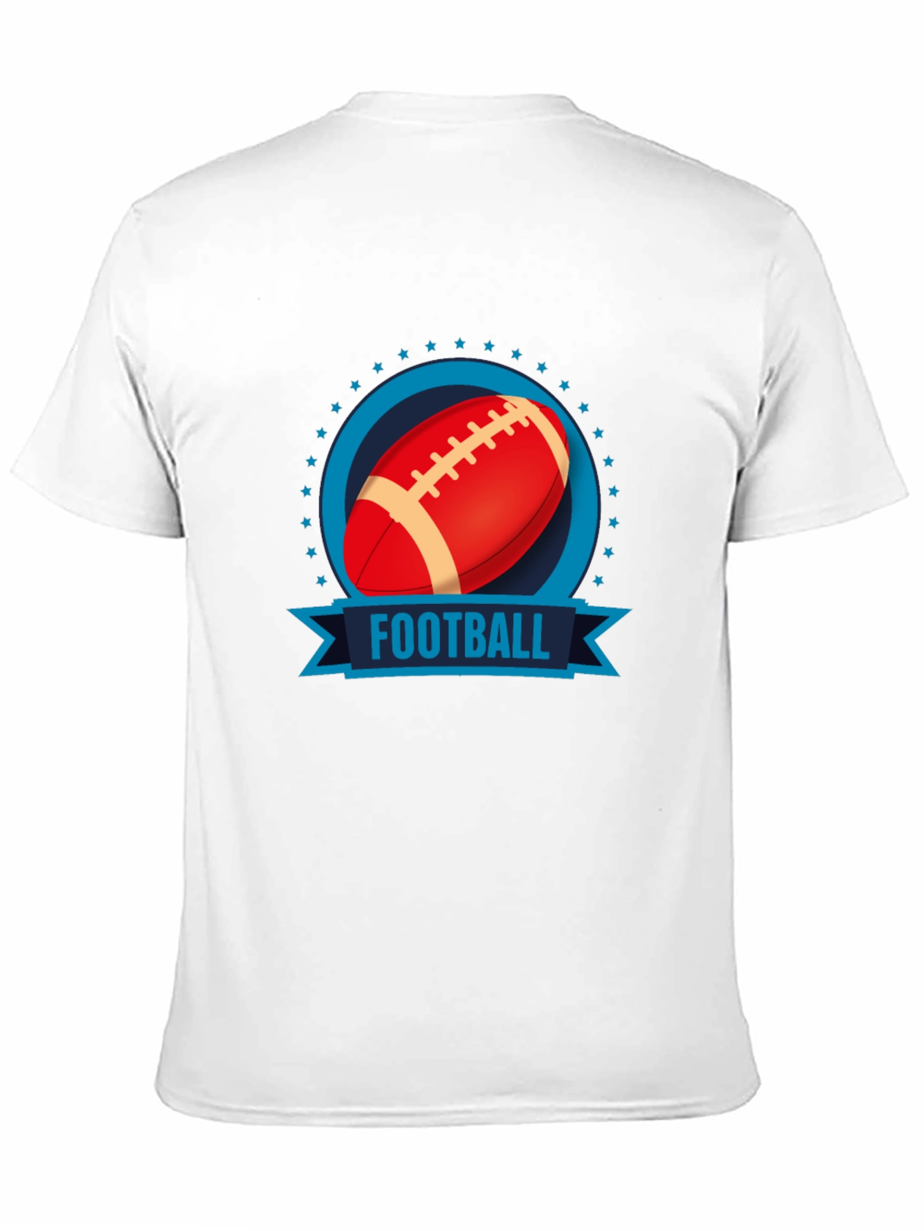 Football Graphic Print Black T-Shirt