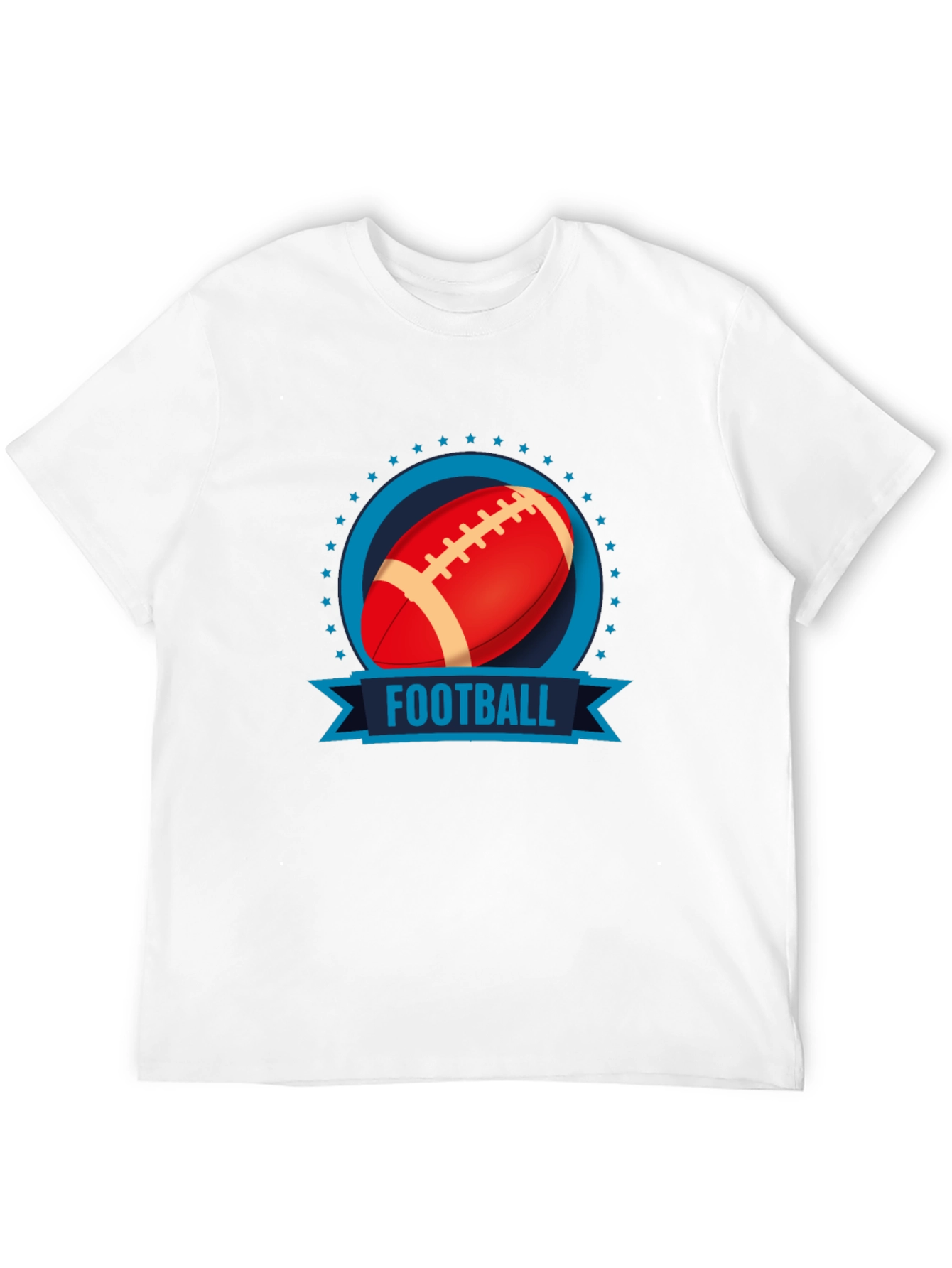 Football Graphic Print Black T-Shirt