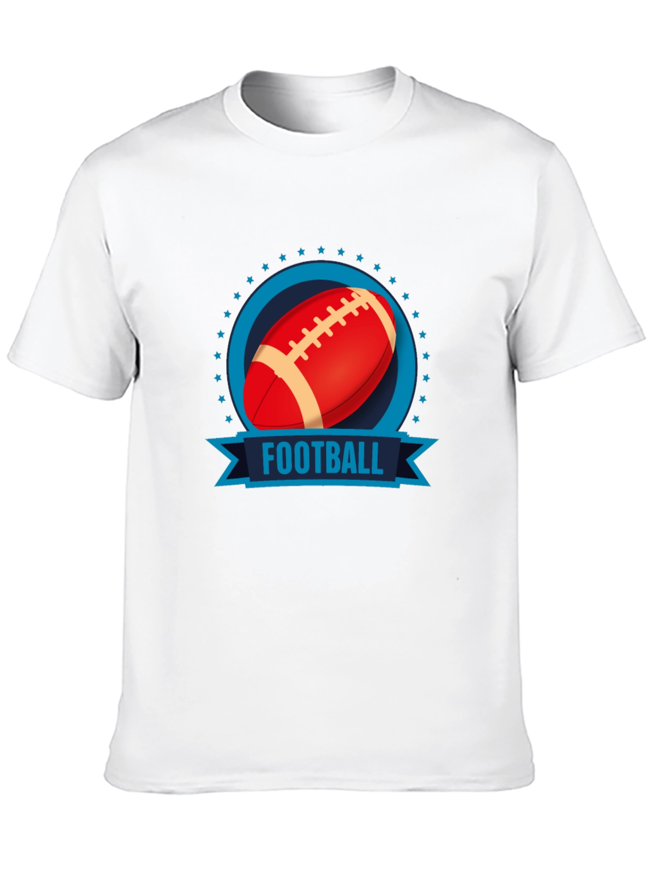 Football Graphic Print Black T-Shirt
