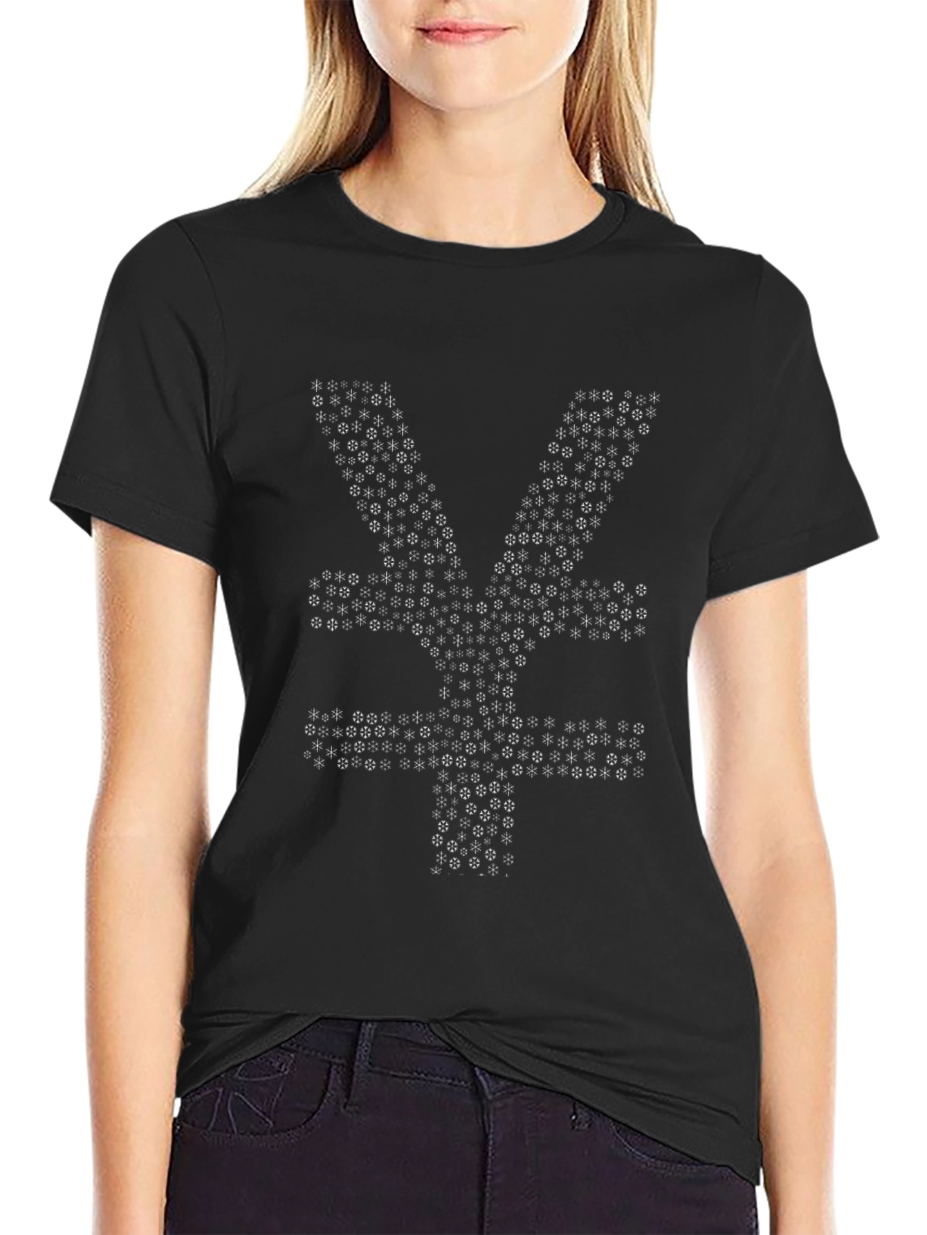 Yen Symbol Graphic Tee - Unique Geometric Design
