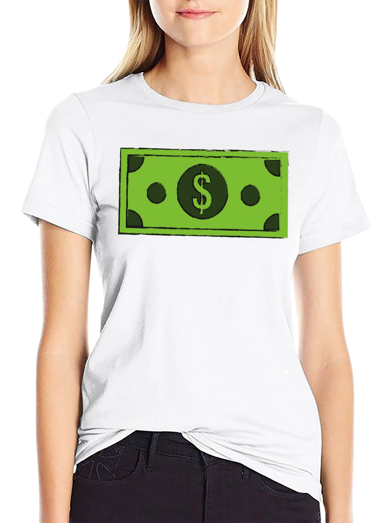 Money Graphic Tee - Black Crew Neck T-Shirt