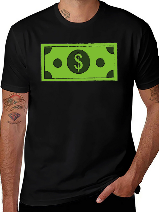 Money Graphic Tee - Black Crew Neck T-Shirt