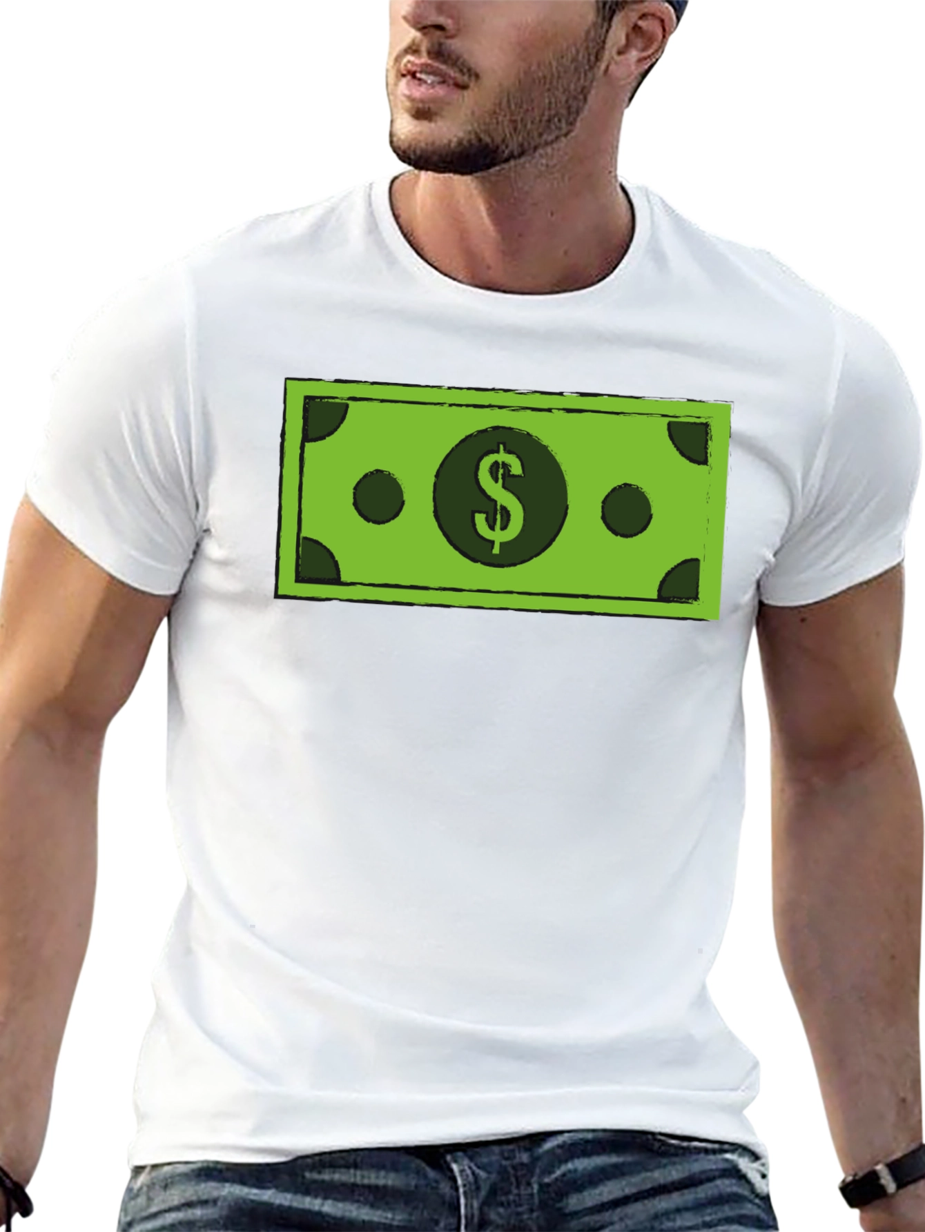 Money Graphic Tee - Black Crew Neck T-Shirt