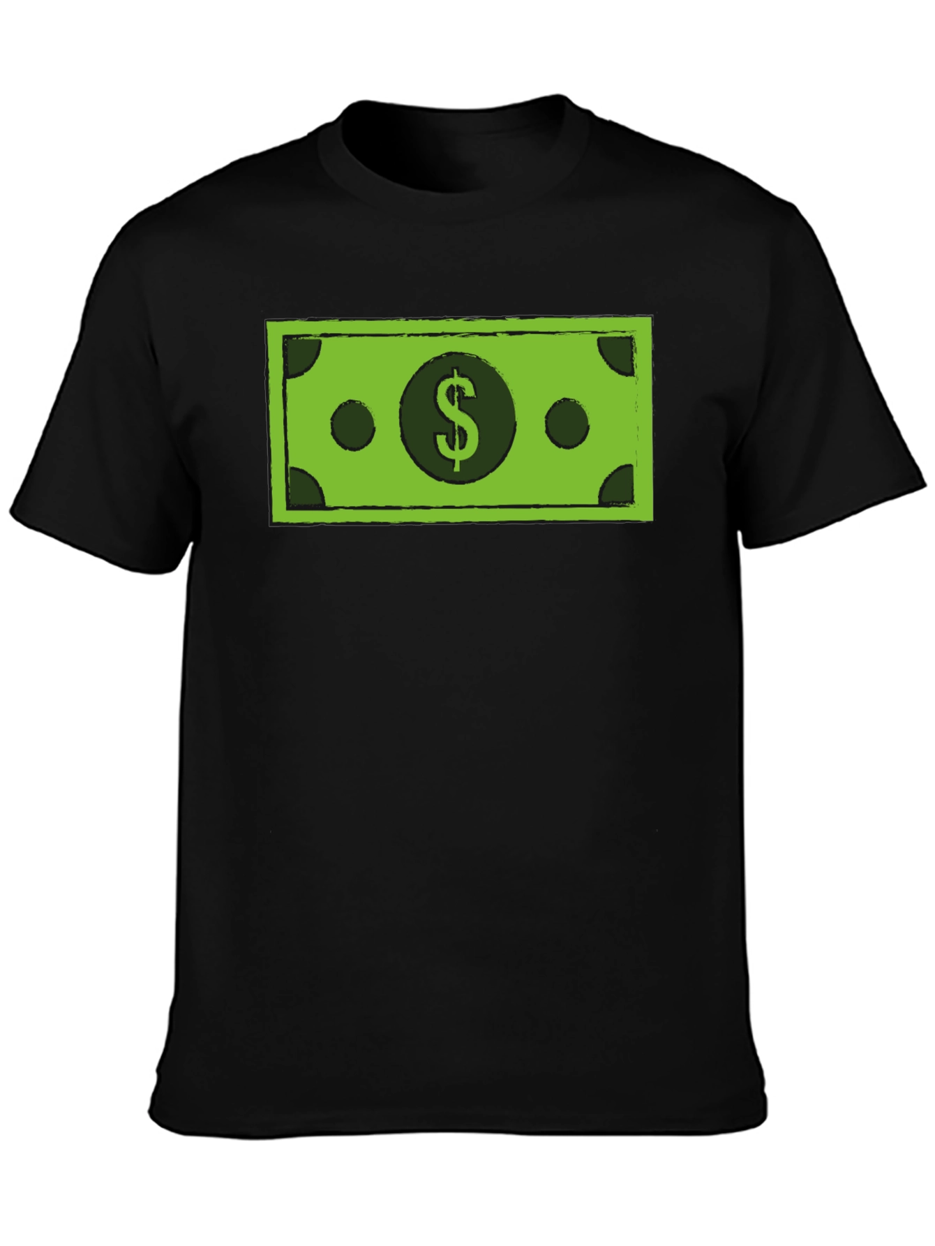 Money Graphic Tee - Black Crew Neck T-Shirt
