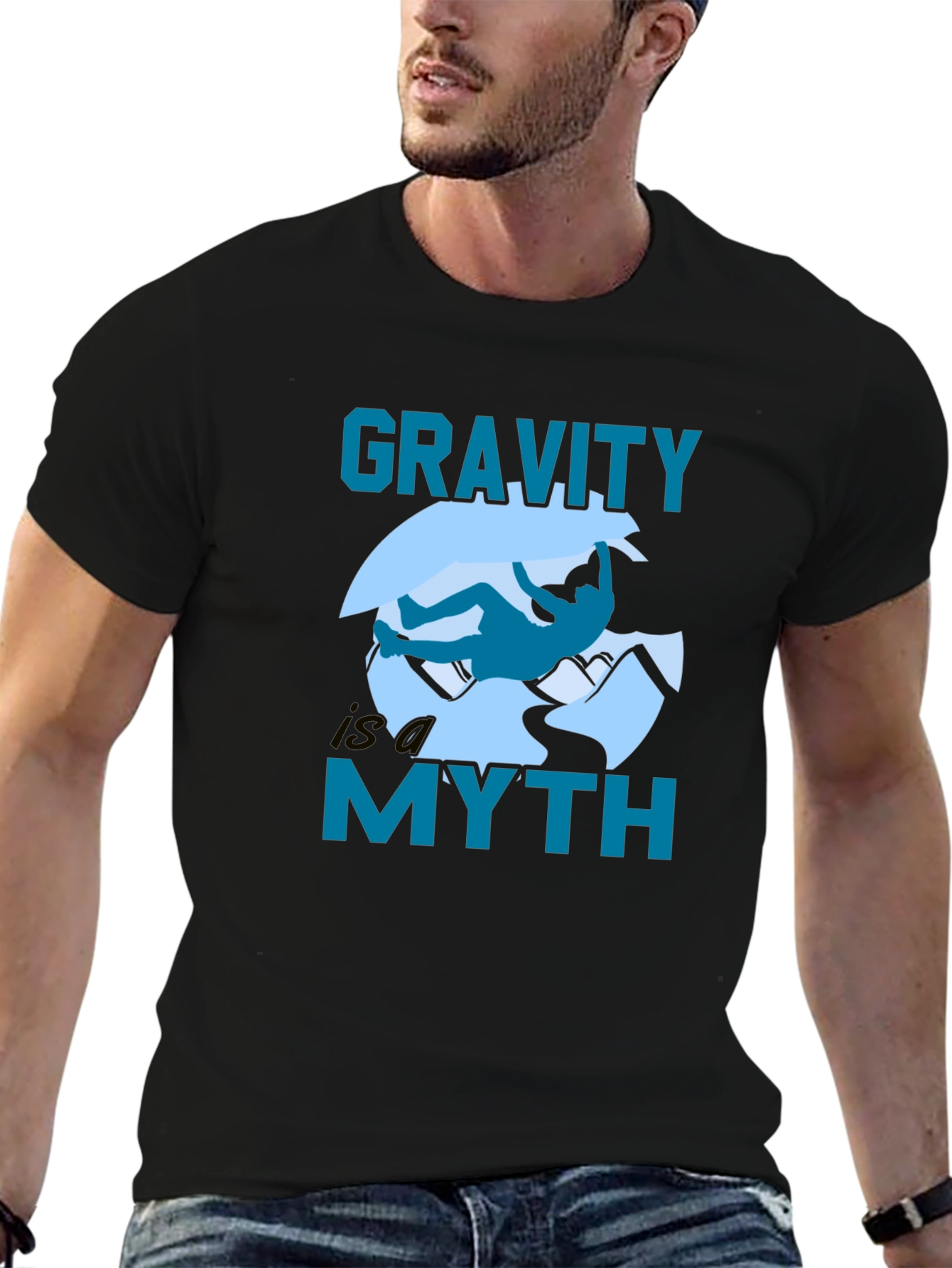 Gravity Is a Myth T-Shirt - Rock Climbing Design