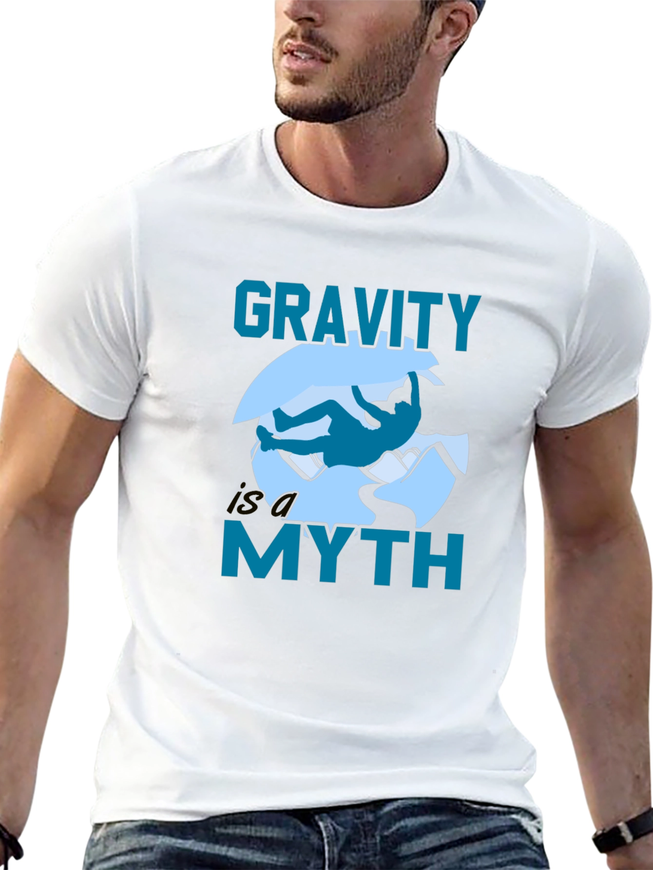 Gravity Is a Myth T-Shirt - Rock Climbing Design