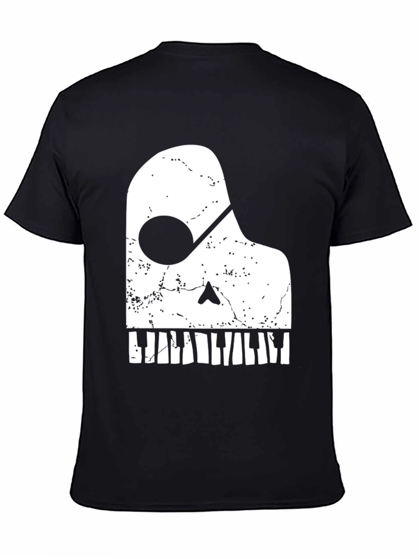 Piano Skull Graphic Tee - Music Lover T-Shirt