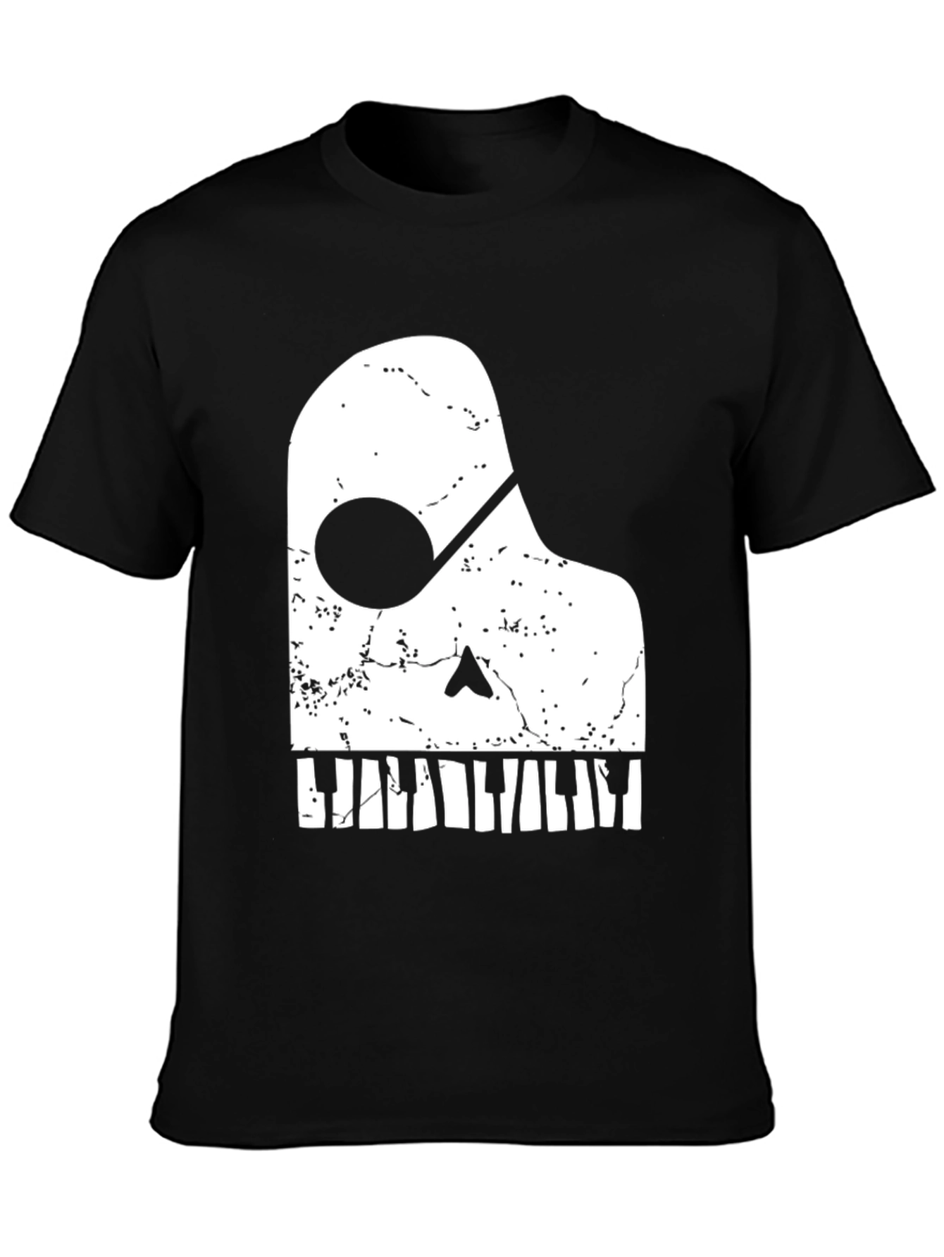 Piano Skull Graphic Tee - Music Lover T-Shirt