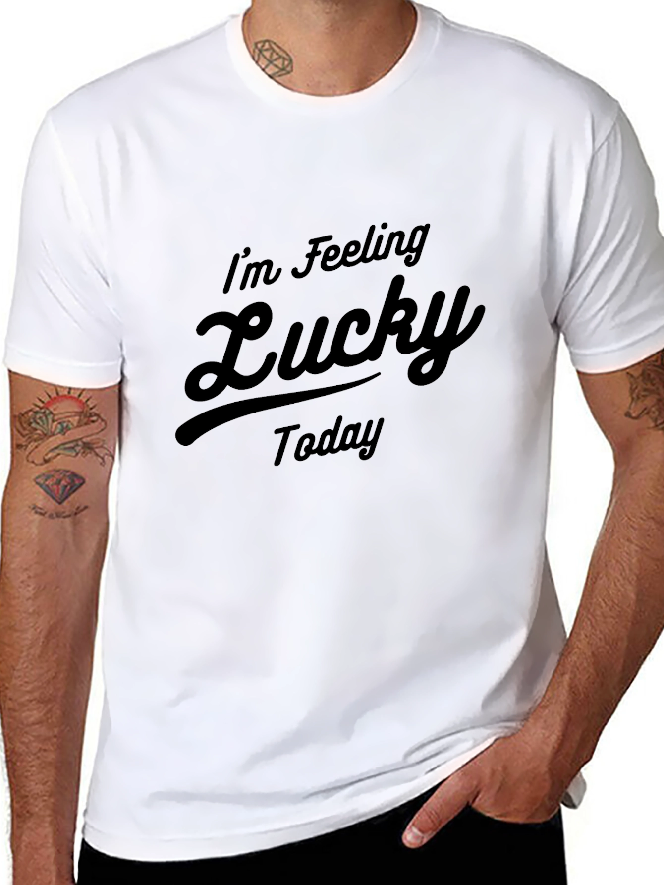 Lucky Today Black Graphic Tee - Mens Fashion