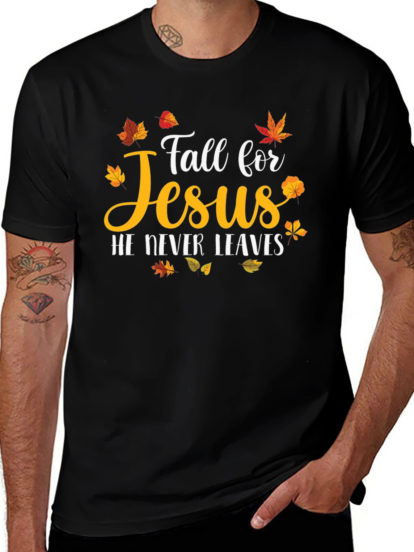 Fall For Jesus Black T-Shirt