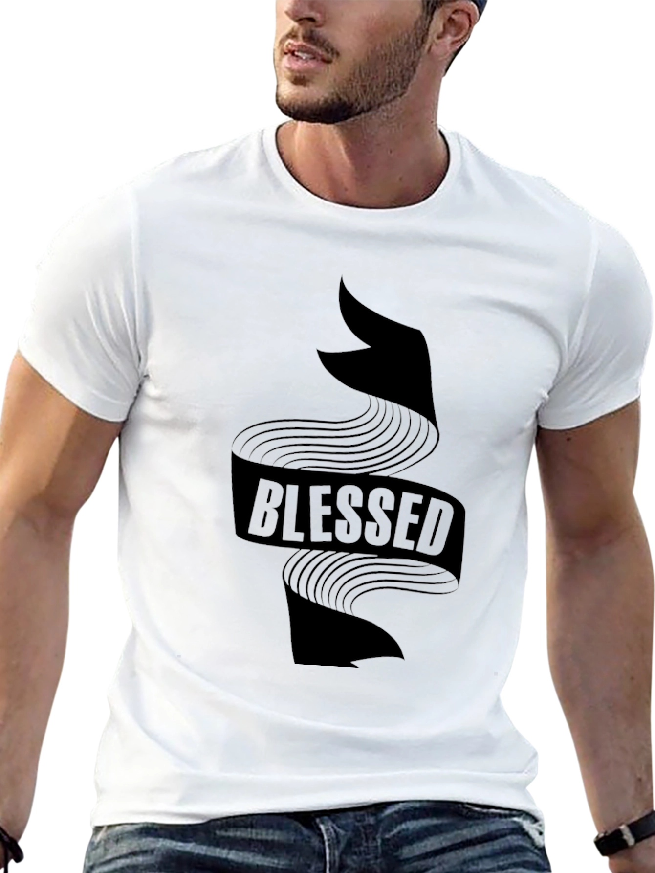Blessed Graphic Print Crewneck T-Shirt
