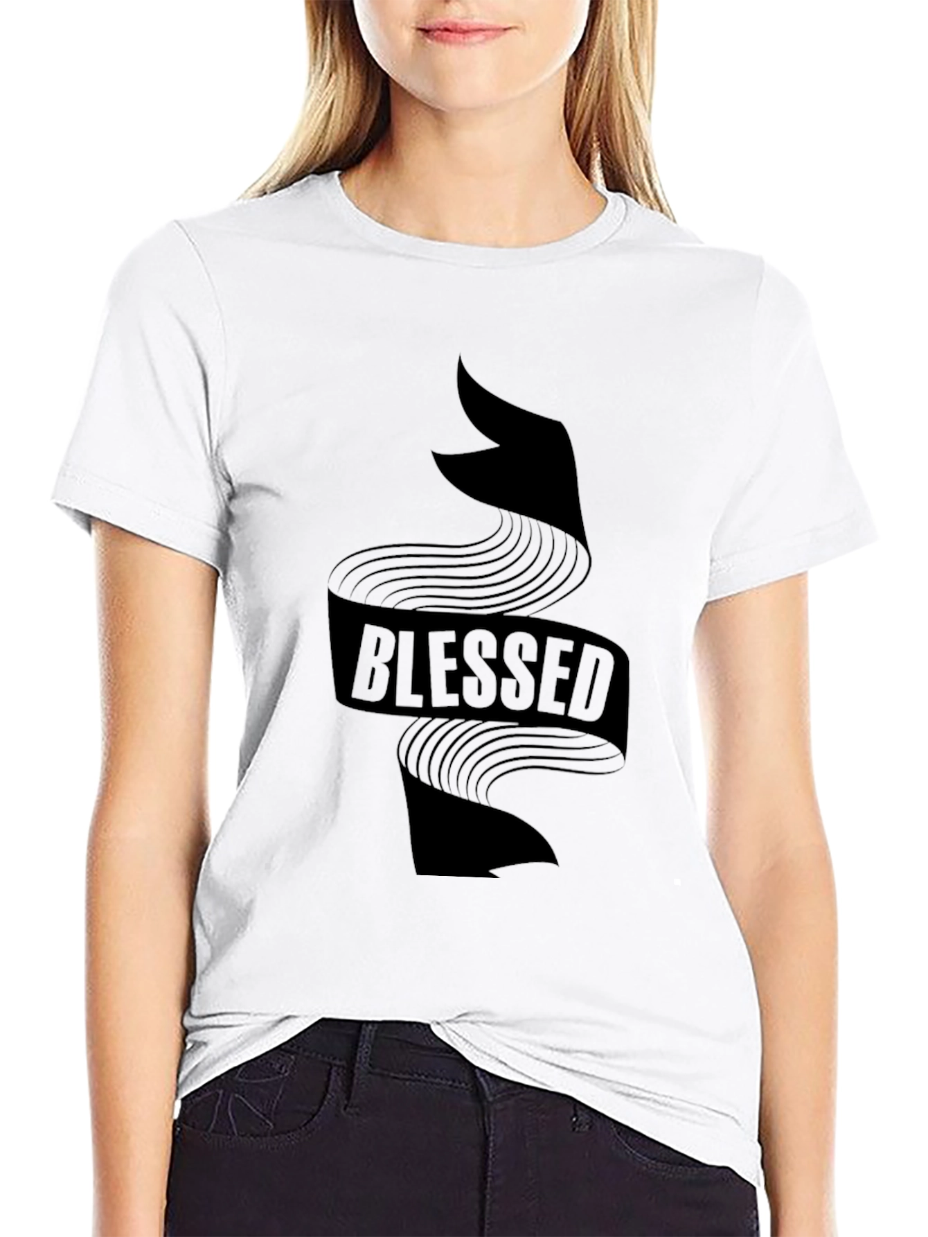 Blessed Graphic Print Crewneck T-Shirt