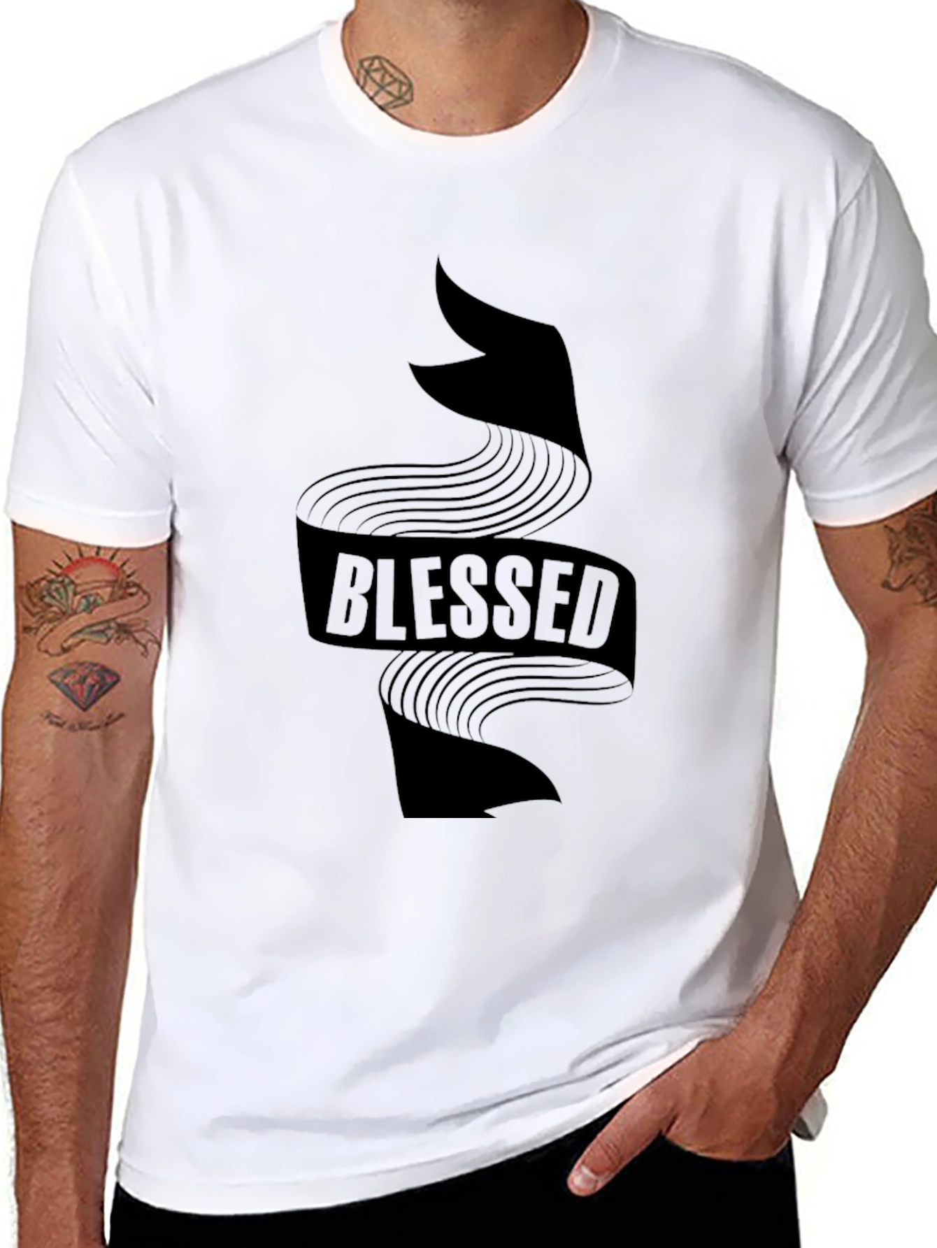 Blessed Graphic Print Crewneck T-Shirt
