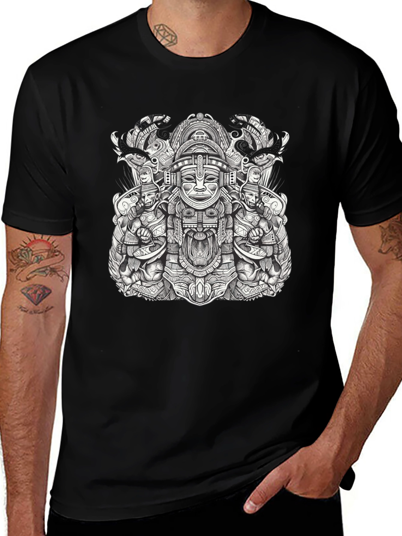 Tribal Art Black T-Shirt