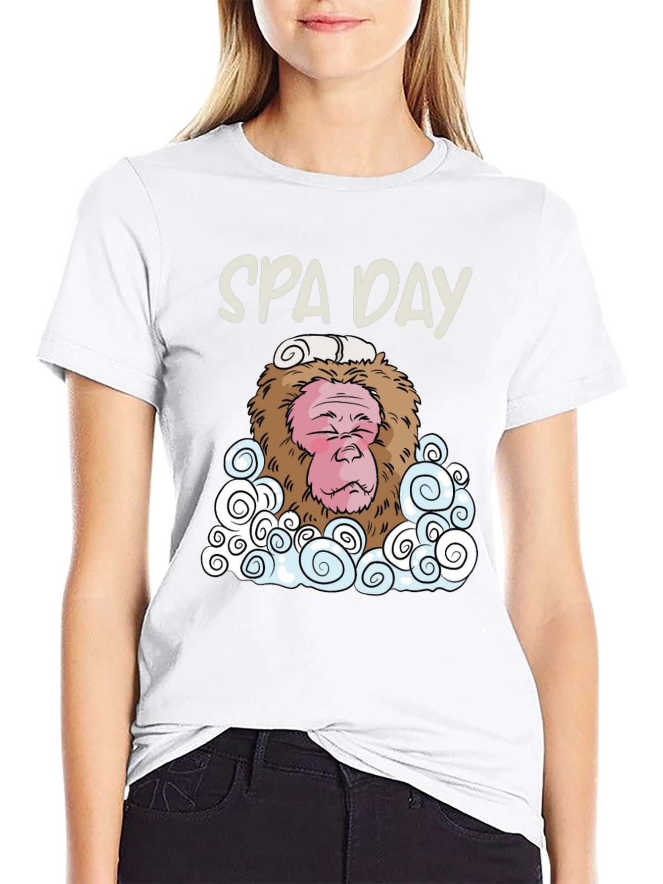 Spa Day Monkey Graphic T-Shirt
