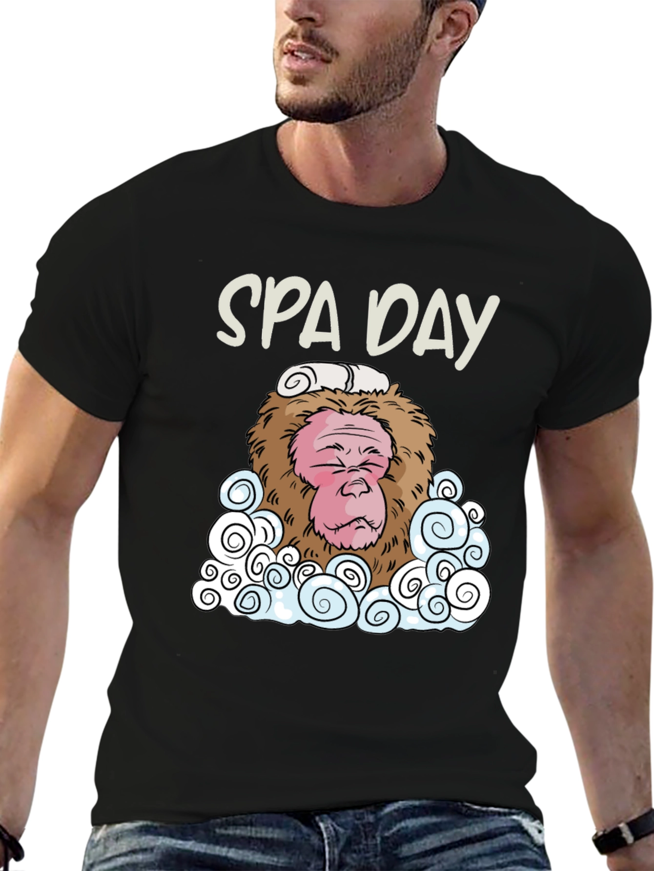 Spa Day Monkey Graphic T-Shirt