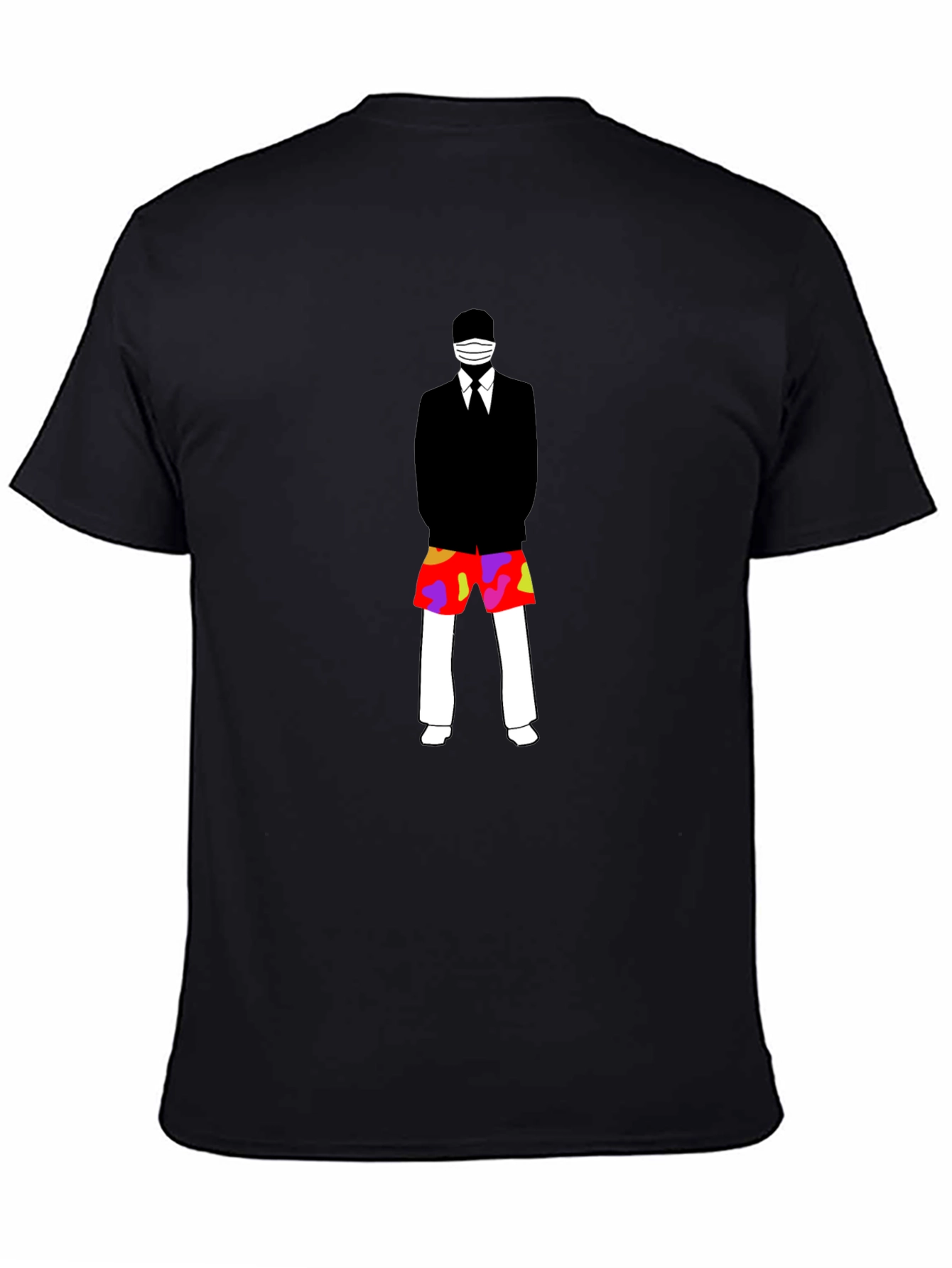 Masked Suit Man Summer Shorts Graphic T-Shirt