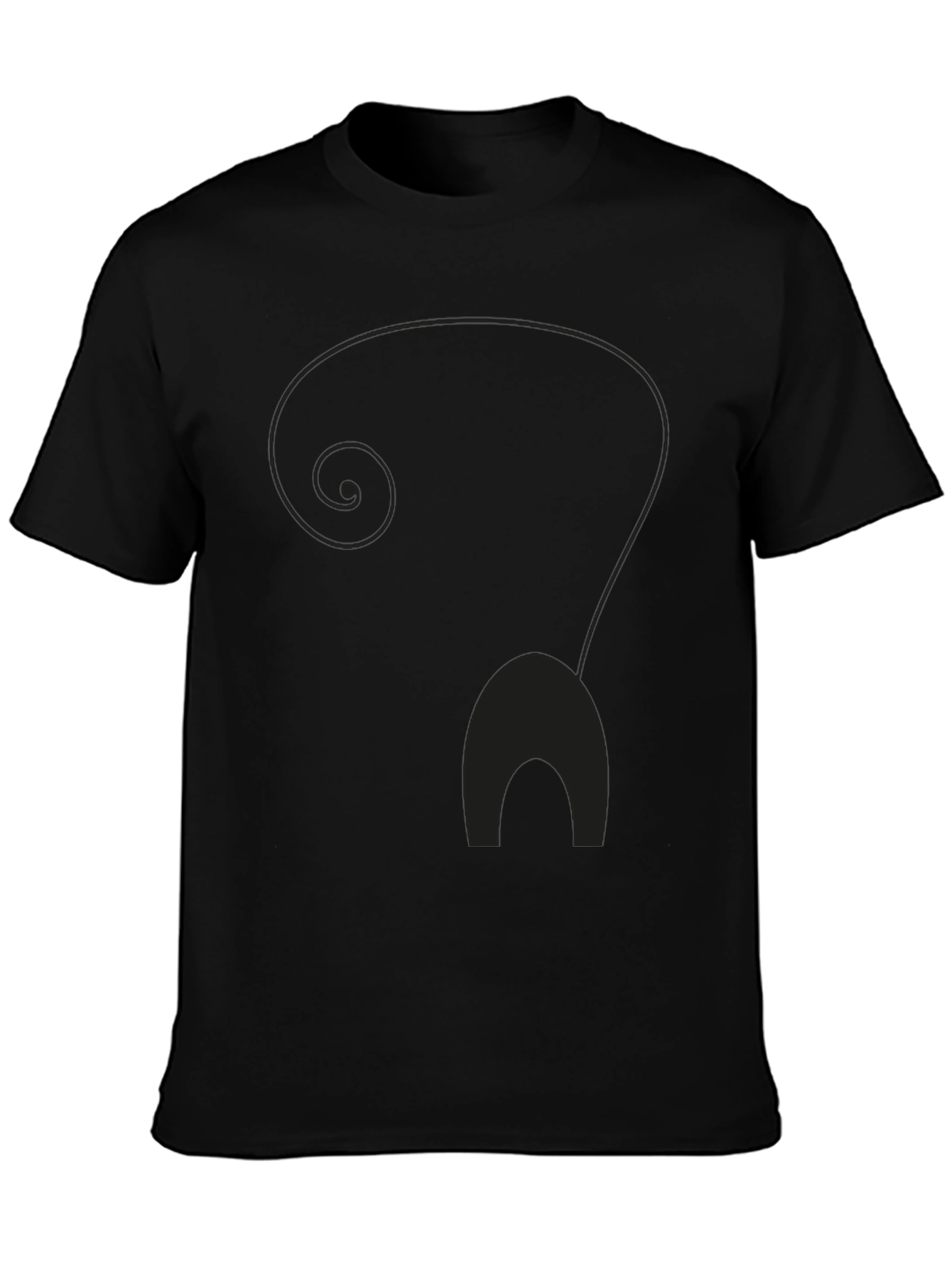 Mens Black Cat Silhouette Graphic T-Shirt