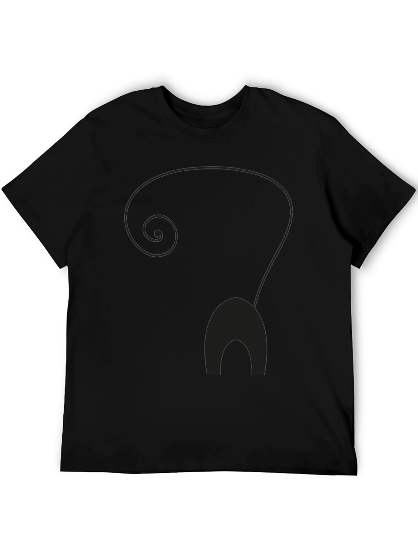 Mens Black Cat Silhouette Graphic T-Shirt