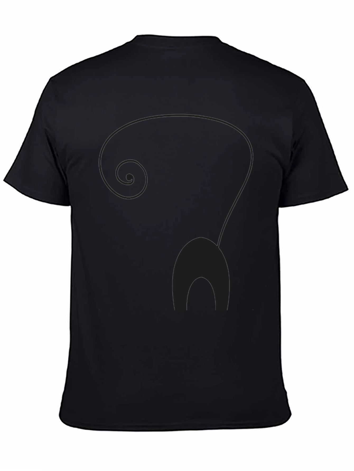 Mens Black Cat Silhouette Graphic T-Shirt