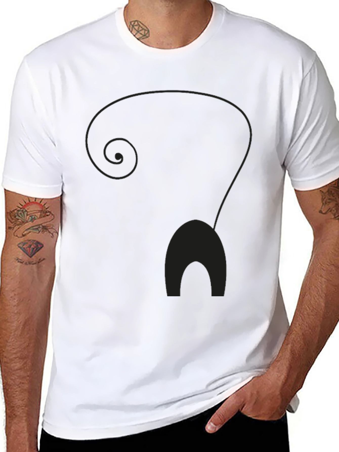 Mens Black Cat Silhouette Graphic T-Shirt