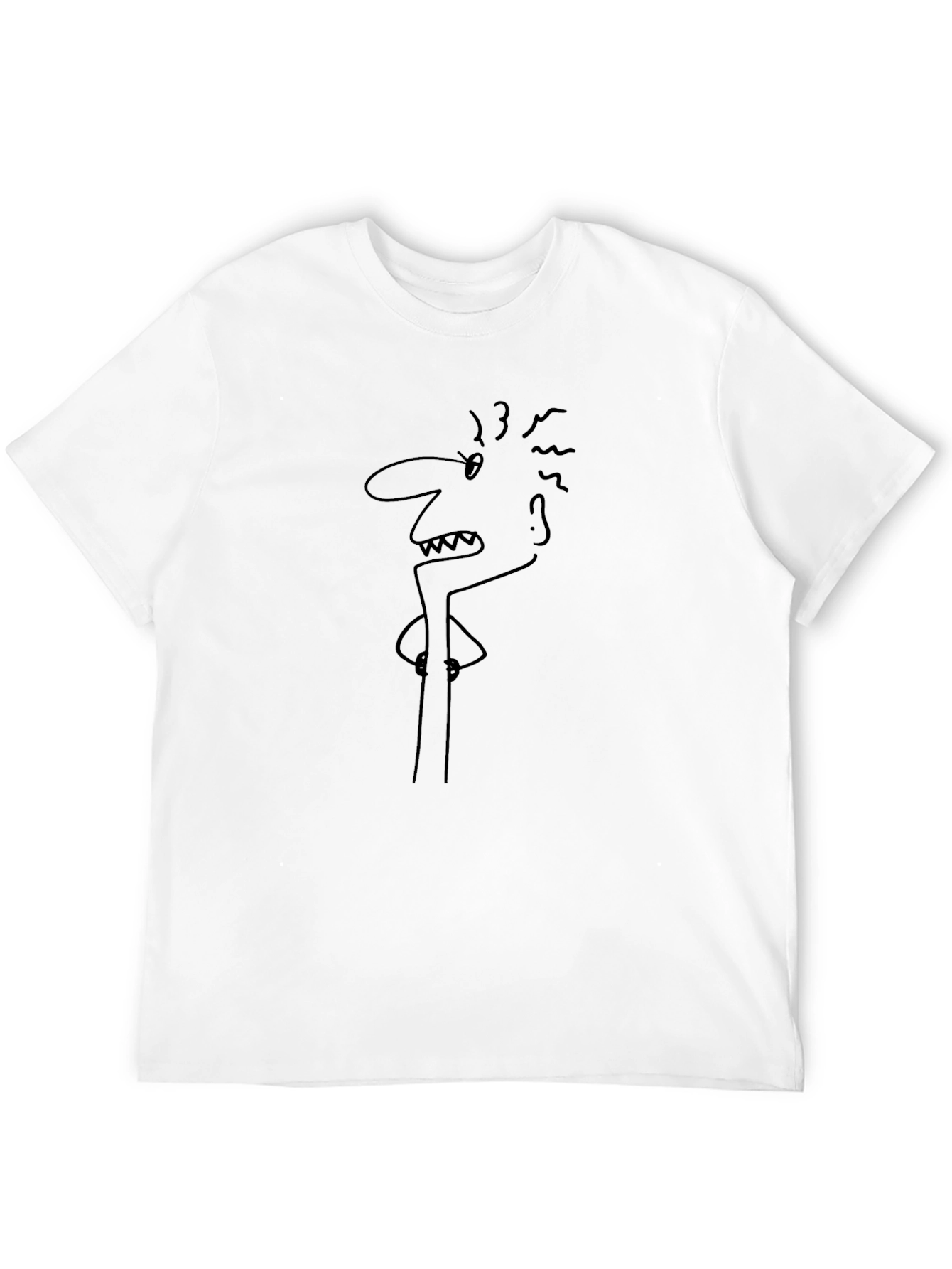 Angry Man Cartoon Graphic Black T-Shirt