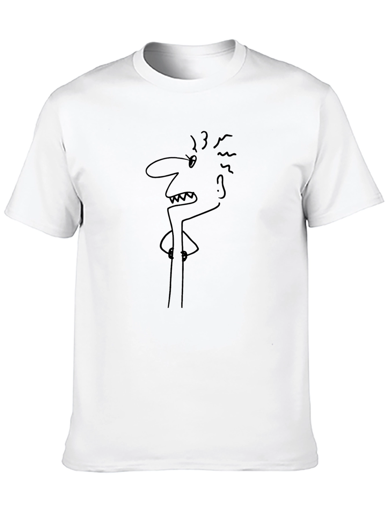 Angry Man Cartoon Graphic Black T-Shirt