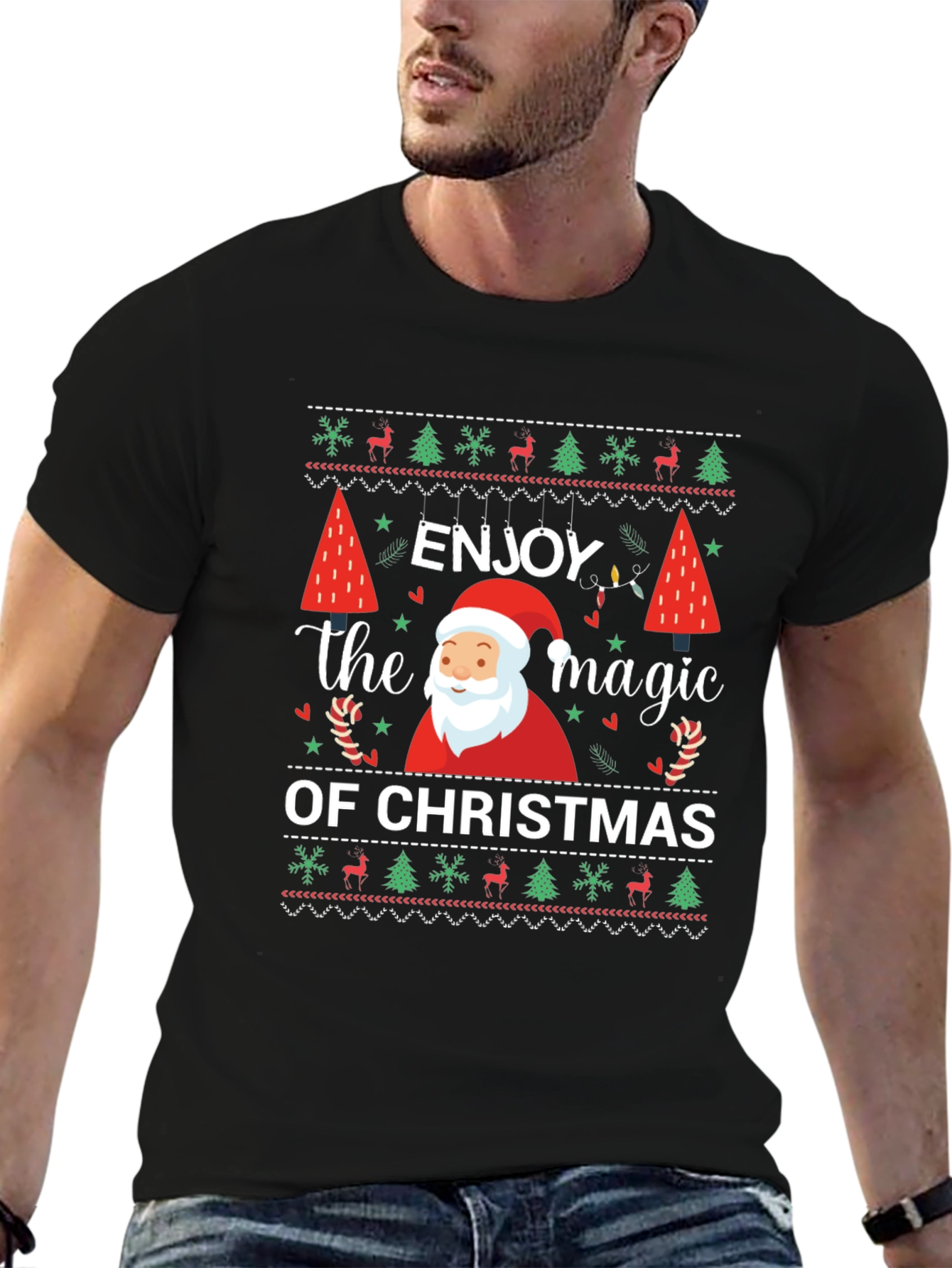 Enjoy the Magic of Christmas Black T-Shirt