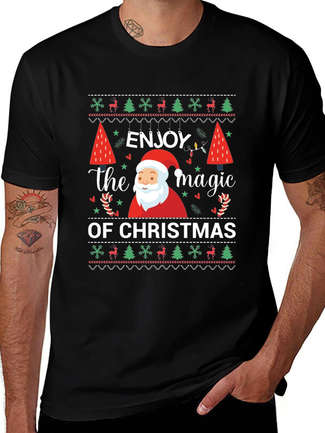 Enjoy the Magic of Christmas Black T-Shirt