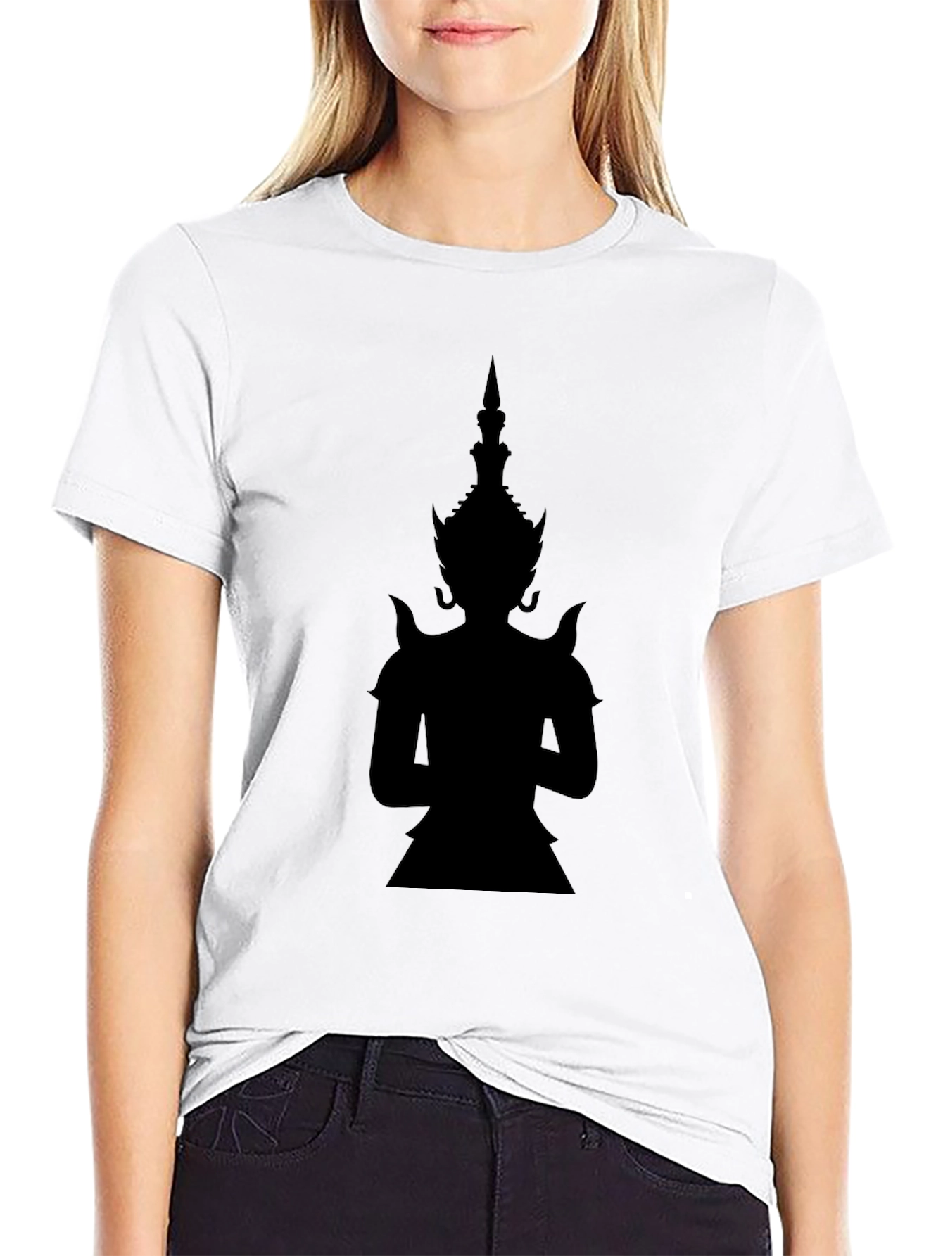 Silhouette Asian Deity Black T-Shirt