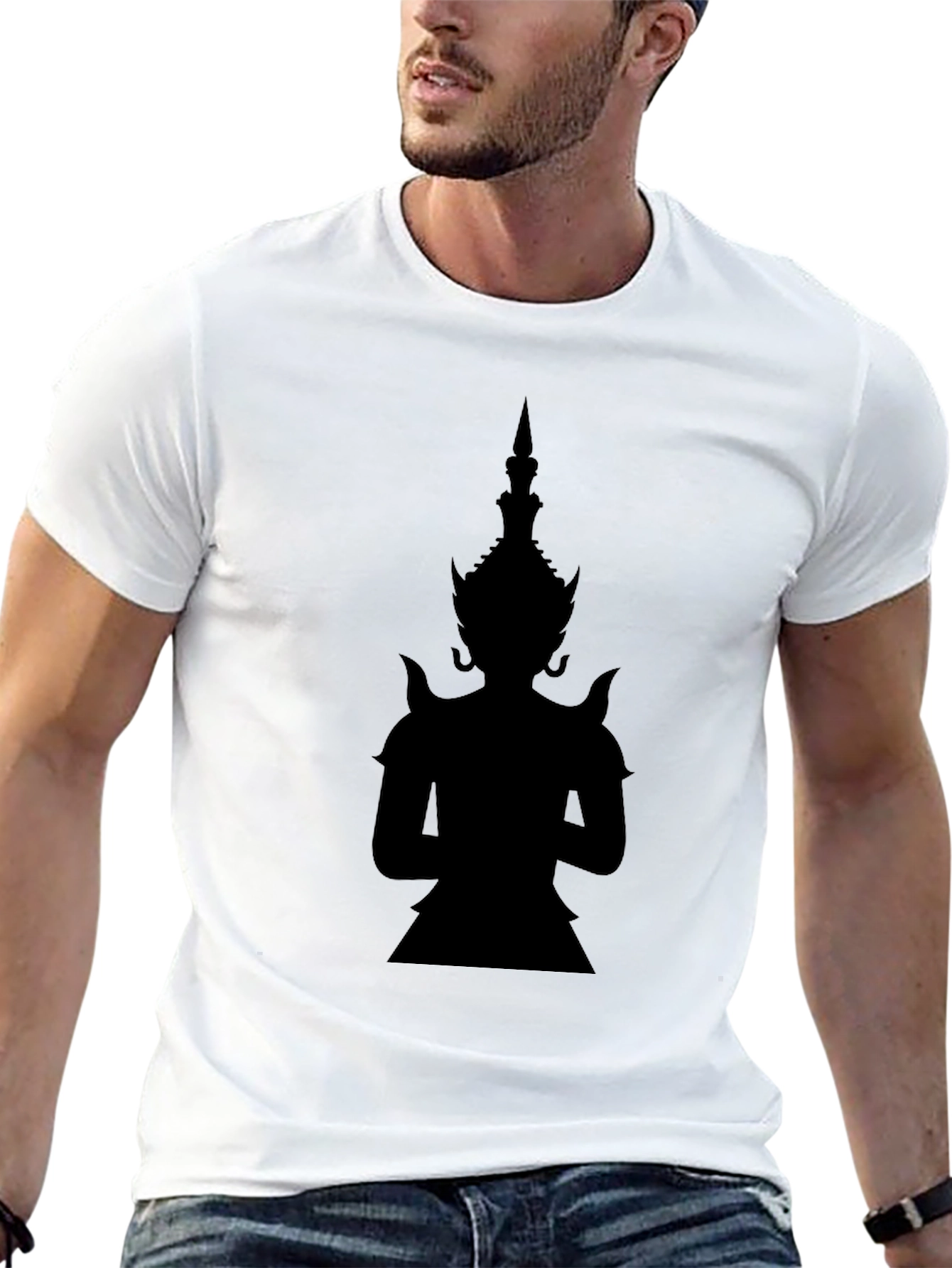 Silhouette Asian Deity Black T-Shirt
