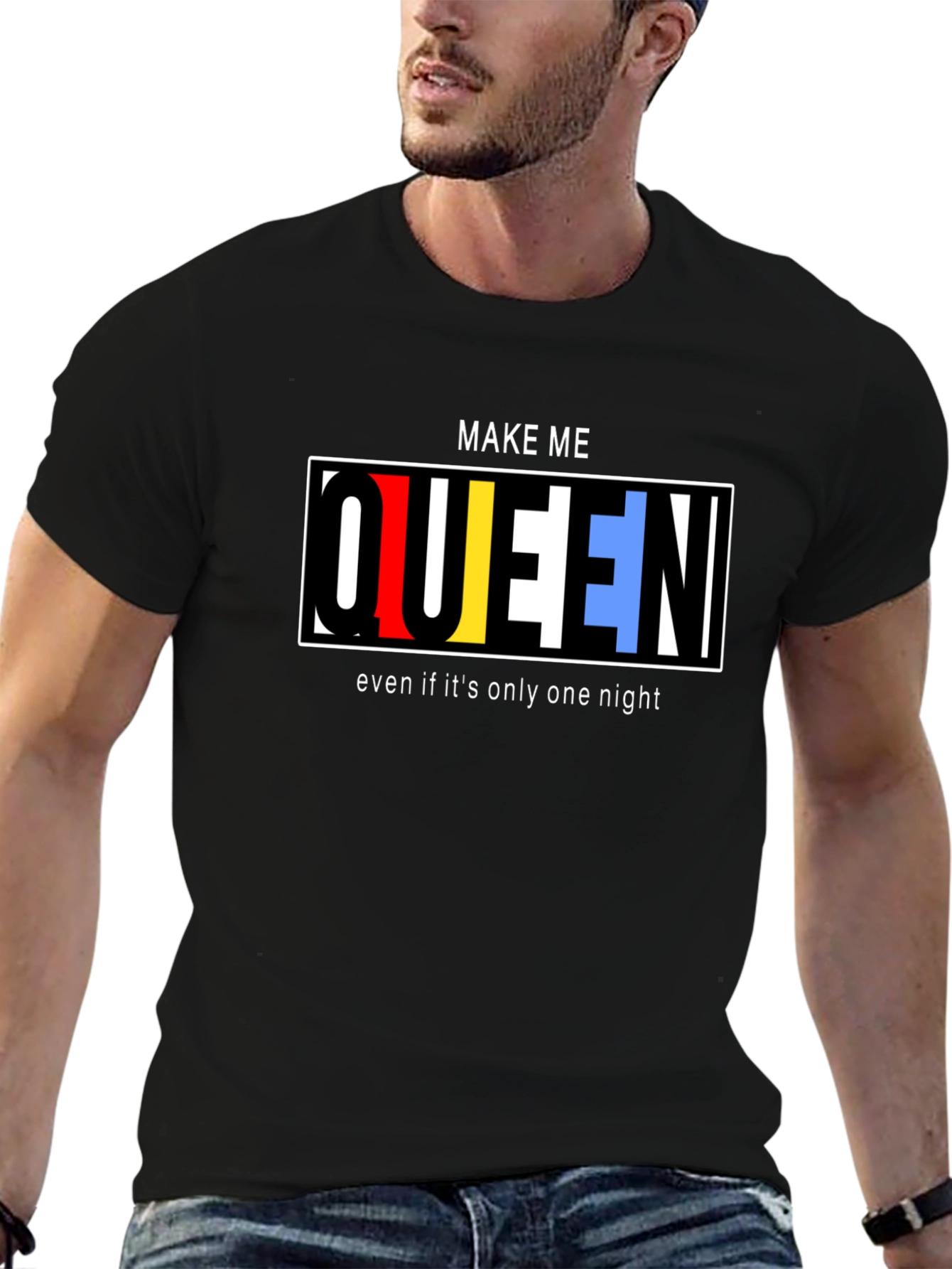 Make Me Queen Graphic T-Shirt - Black