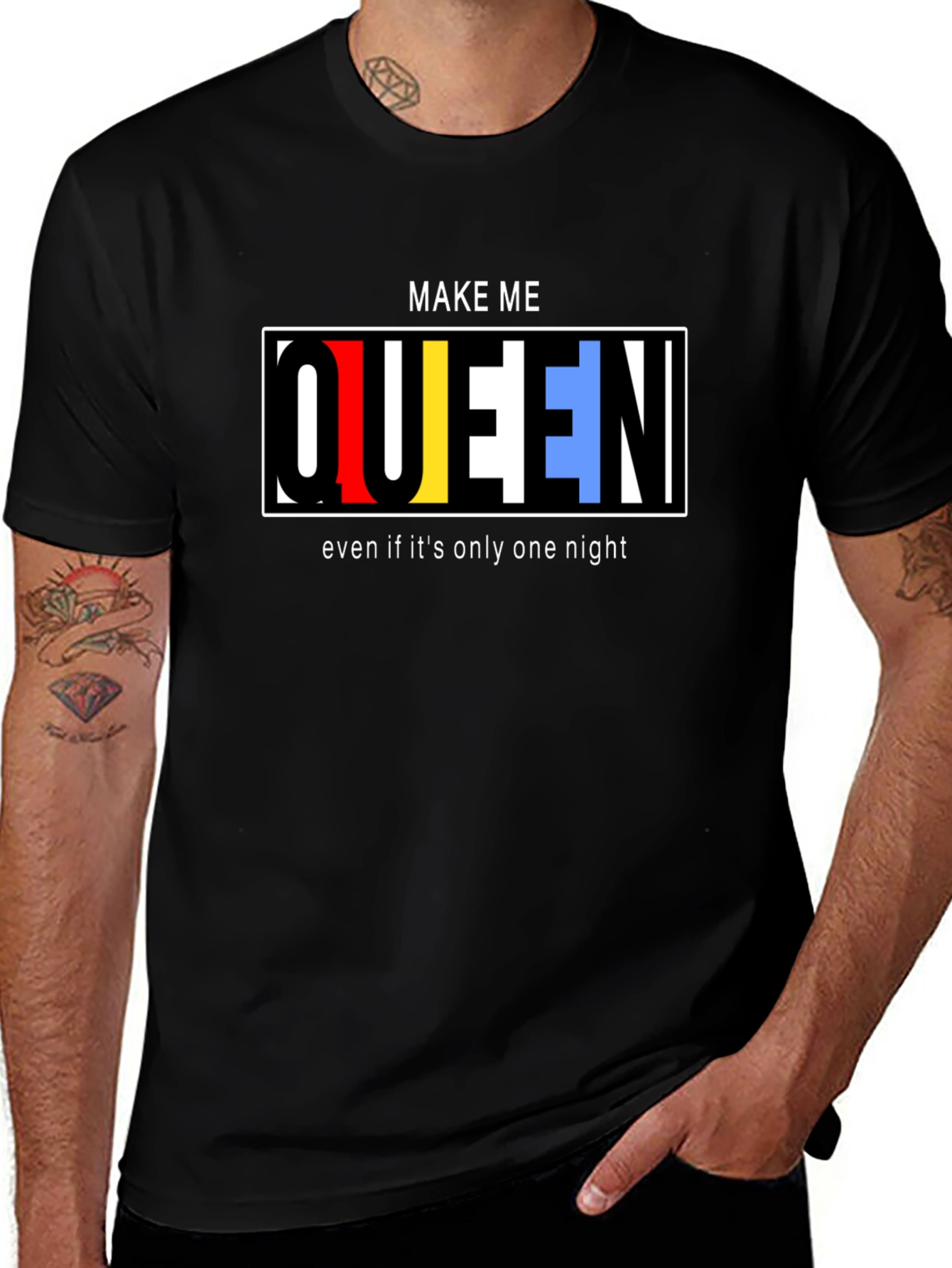 Make Me Queen Graphic T-Shirt - Black