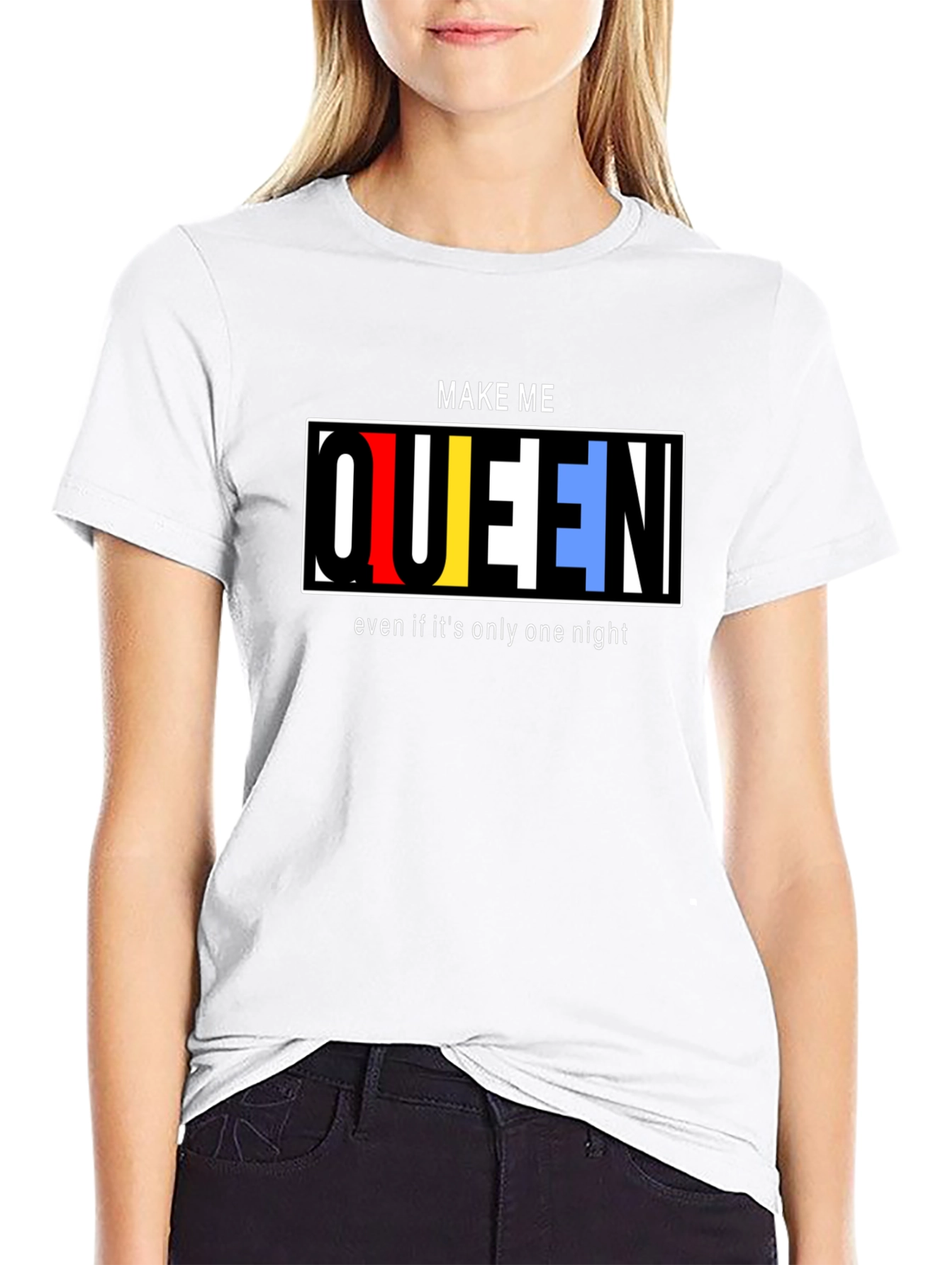 Make Me Queen Graphic T-Shirt - Black